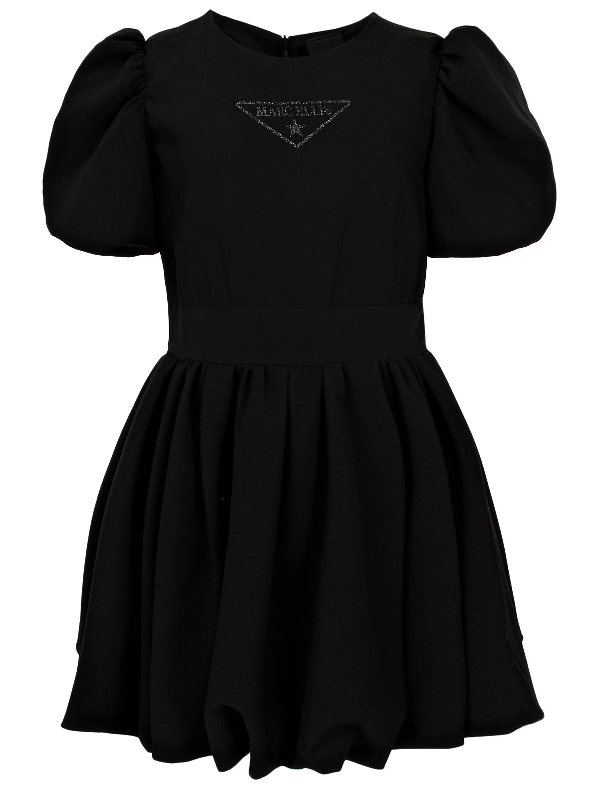 Чёрное платье с рукавами-фонариками