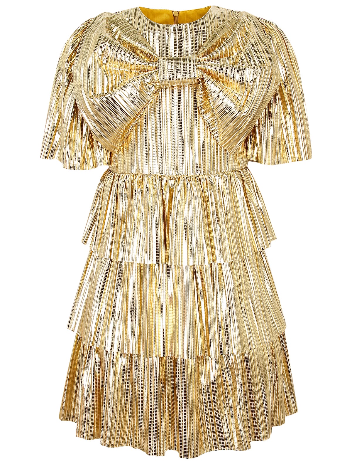 Золотое платье с объёмным бантом