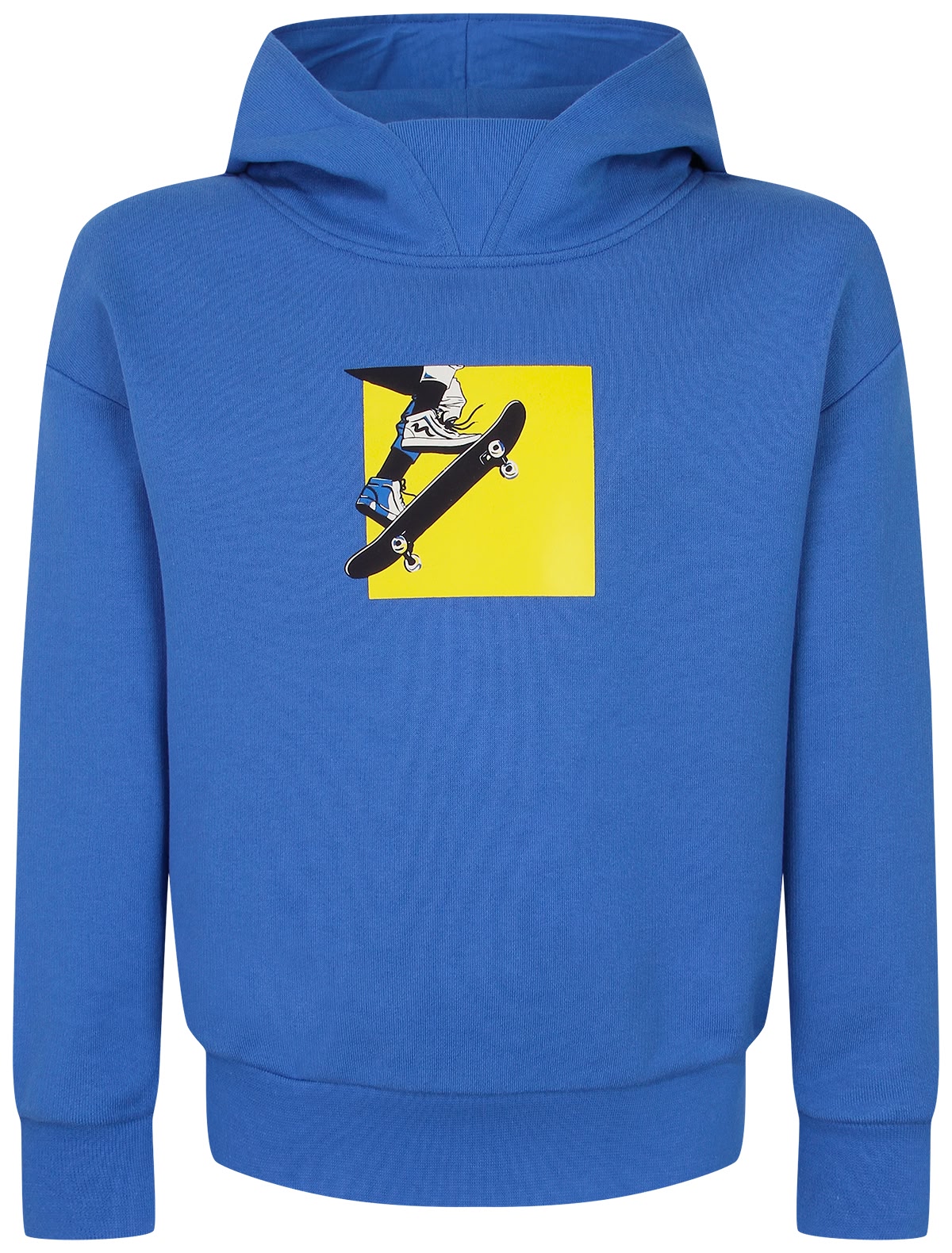 Синее худи с принтом