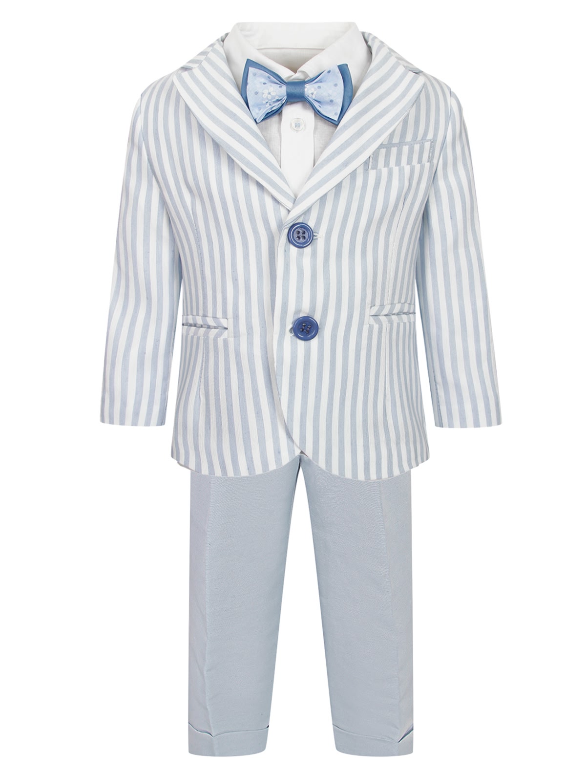 Голубой костюм в полоску из 4 изд.