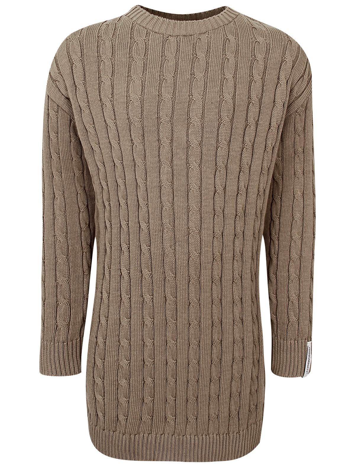 Платье-свитер в косичку