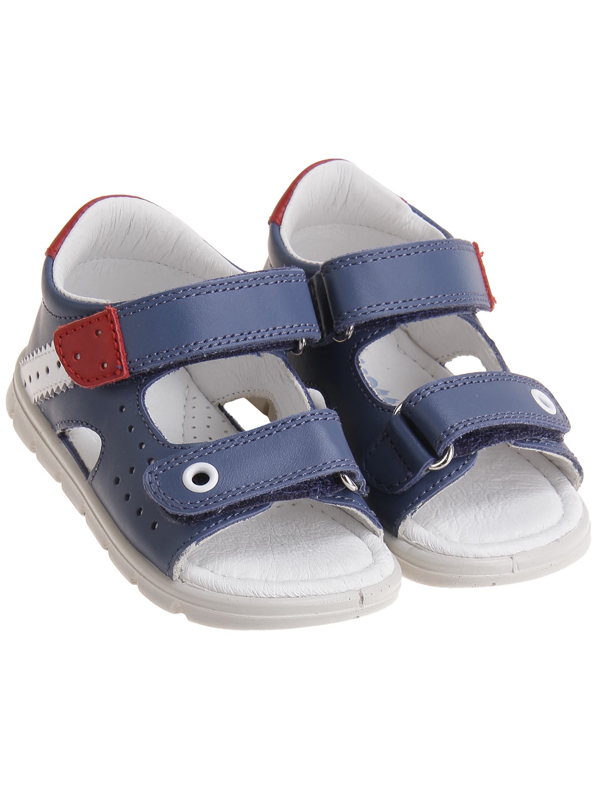 Кожаные сандалии синего цвета