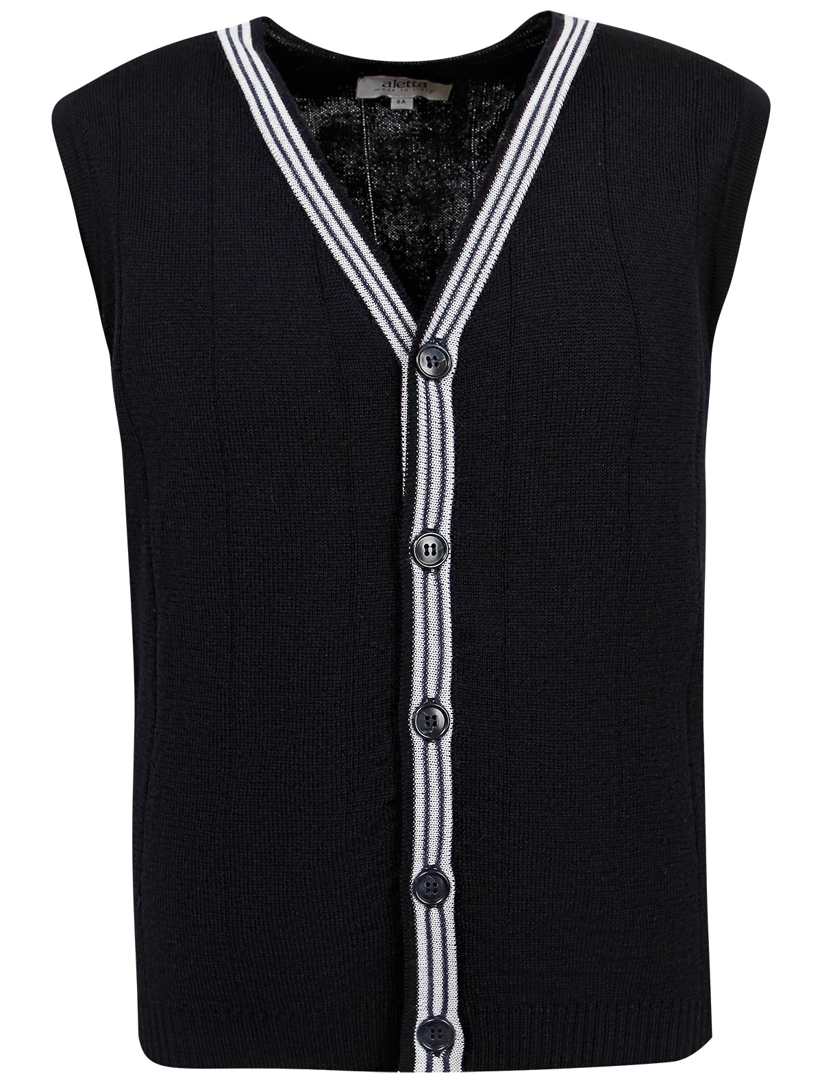 Шерстяной жилет с контрастным кантом