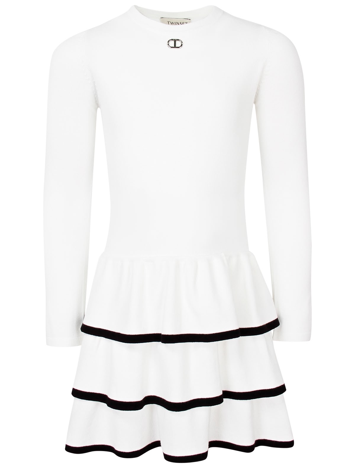 Белое платье с оборками