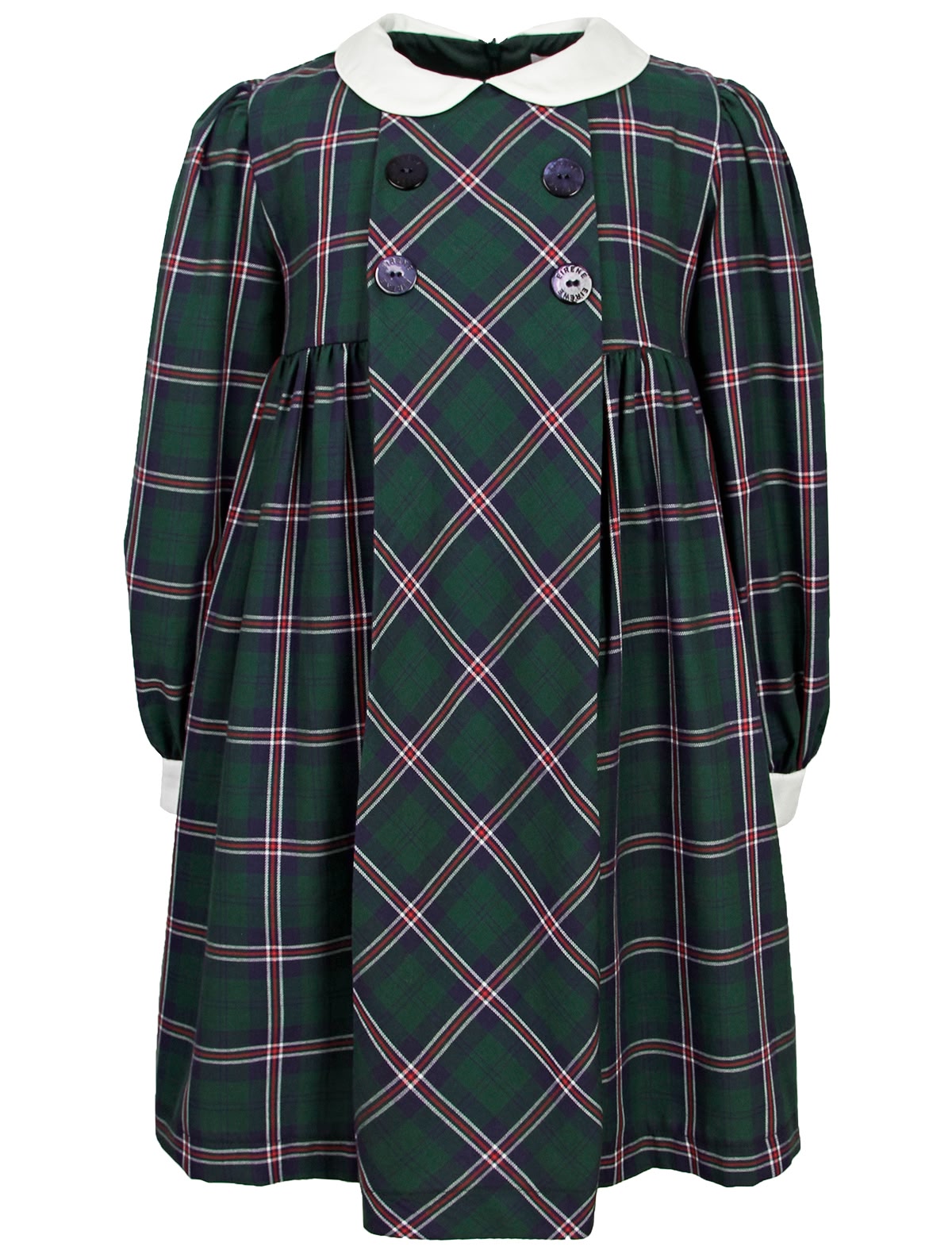 Зелёное платье в клетку