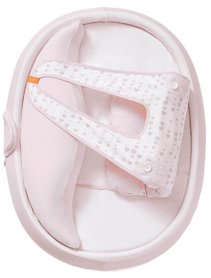 Розовый эргономичный матрасик-кокон из хлопка