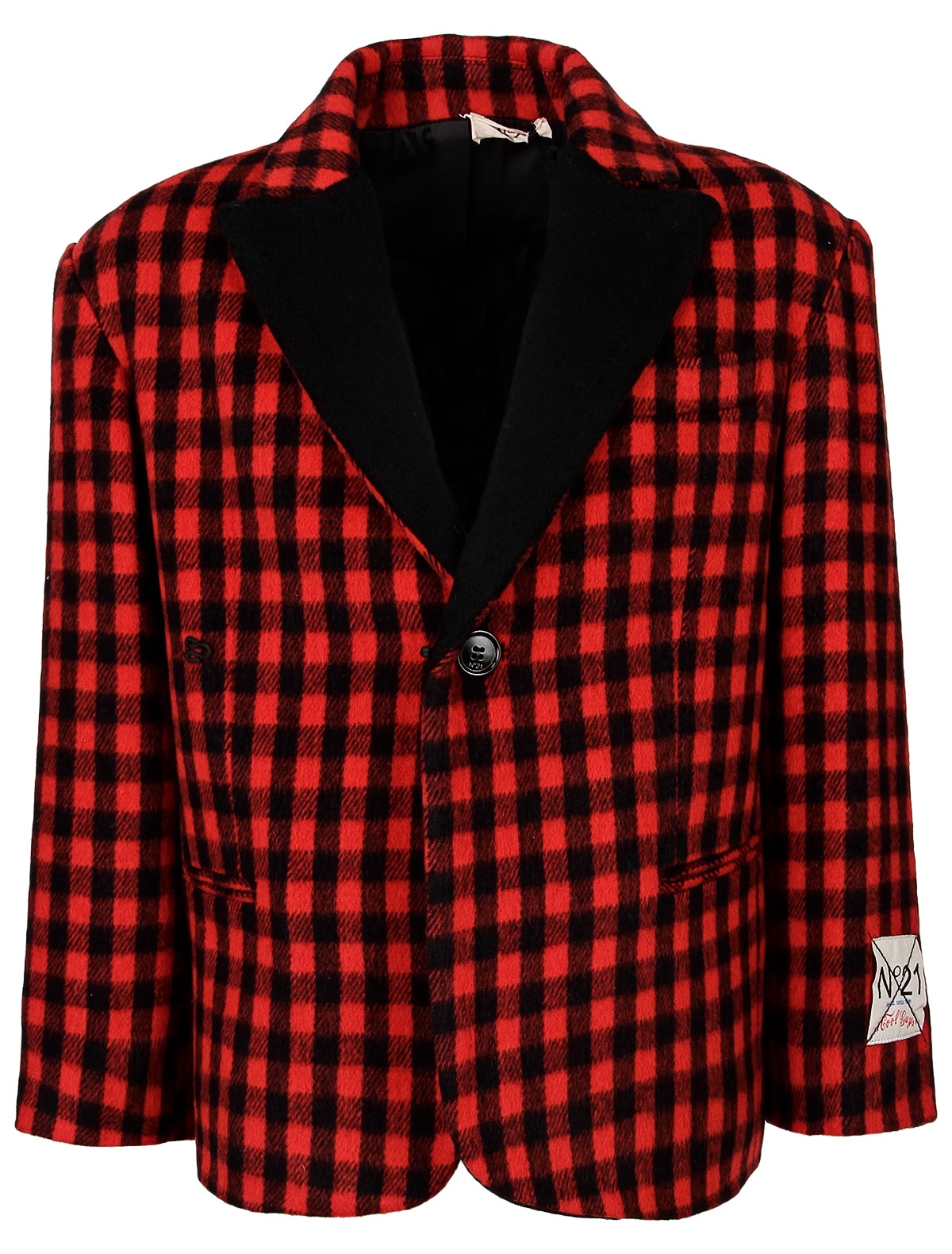 Красно-чёрный пиджак в клетку