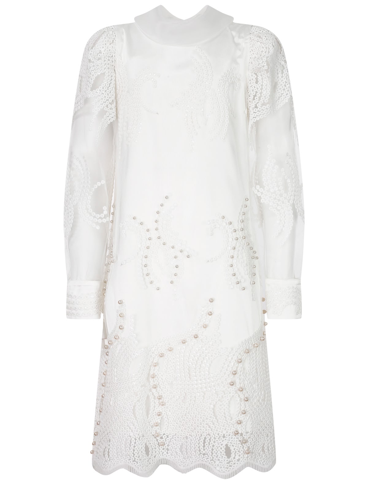 Платье с вышивкой и воздушными рукавами