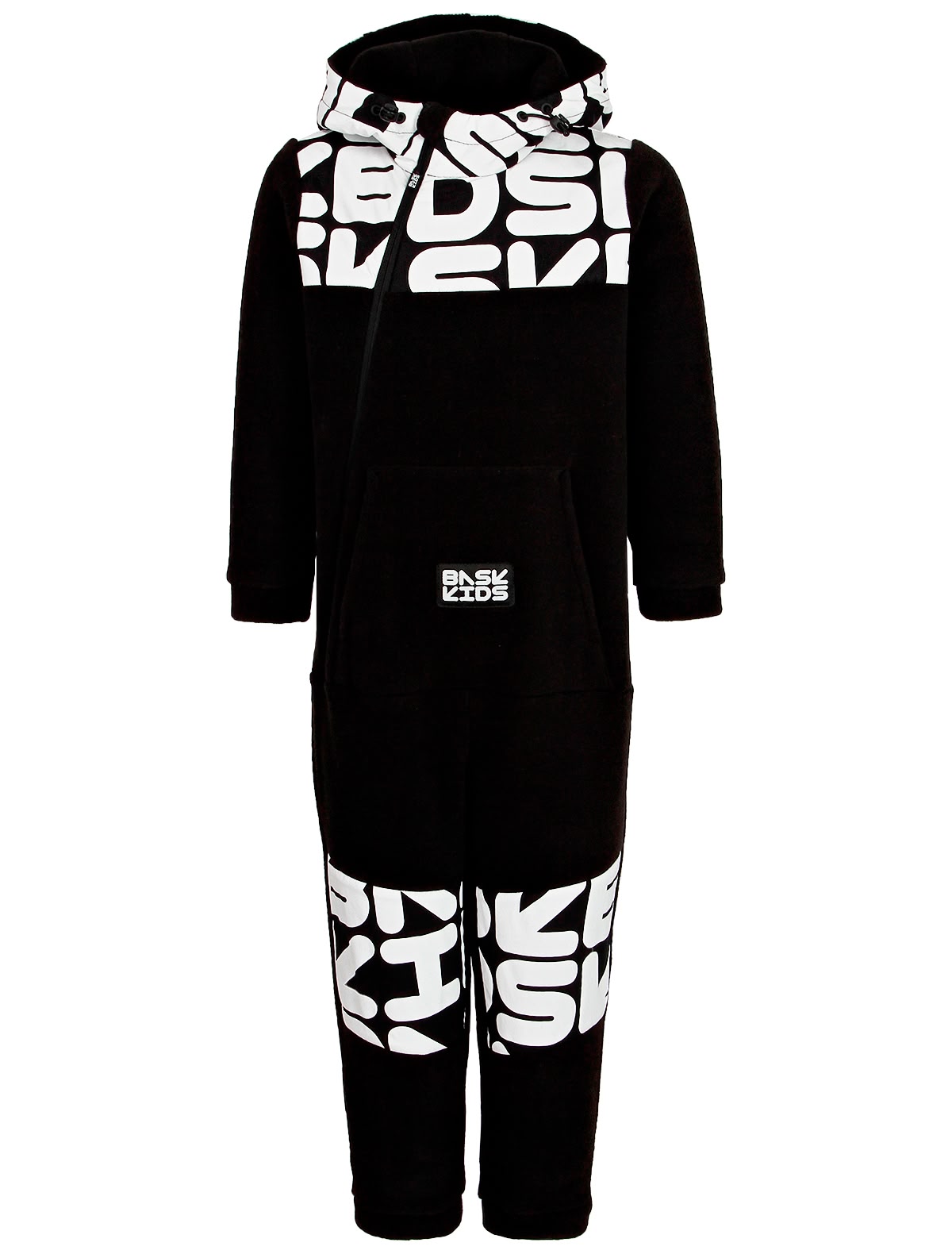 Комбинезон из флиса с крупным принтом логотипа