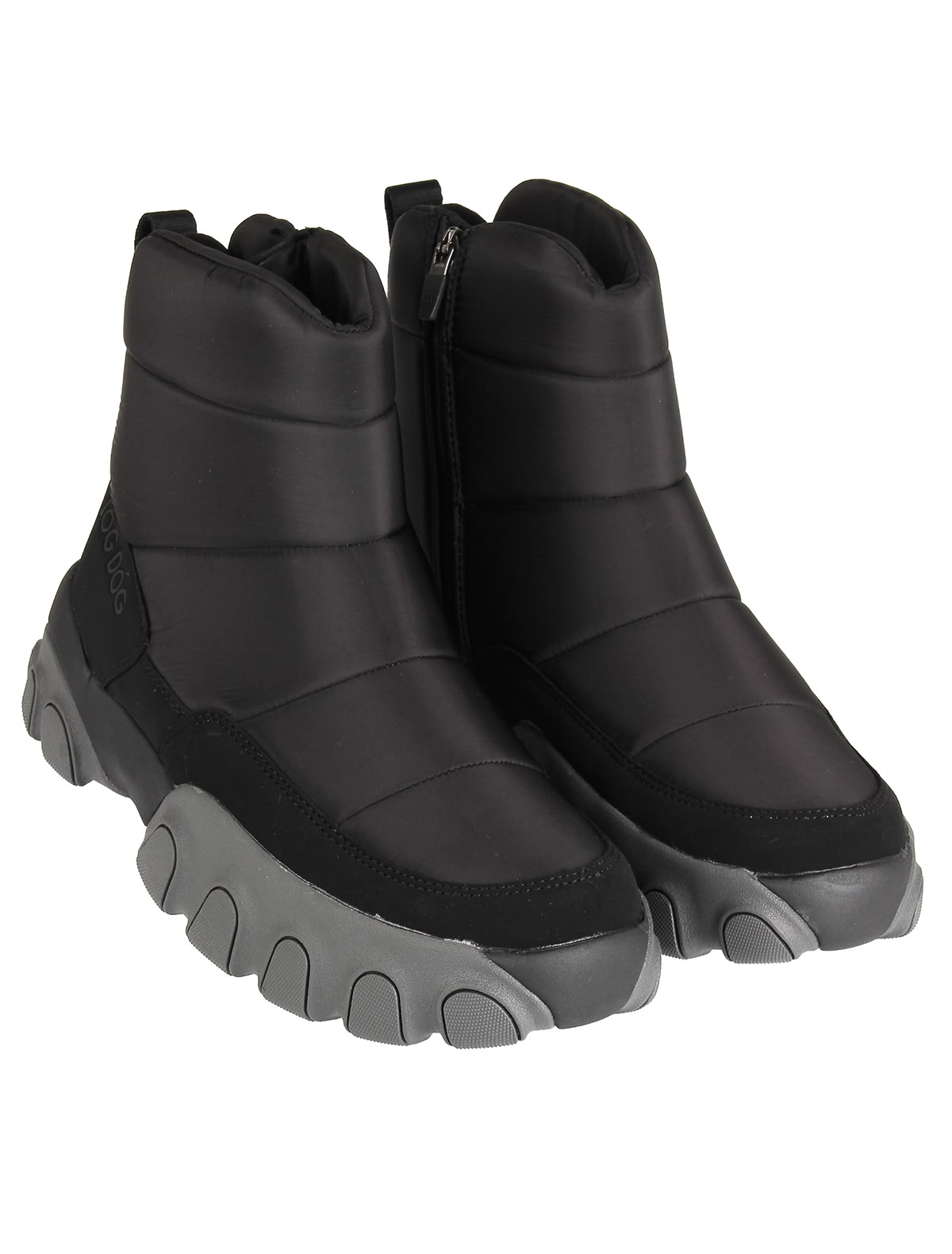 Стеганые черные ботинки