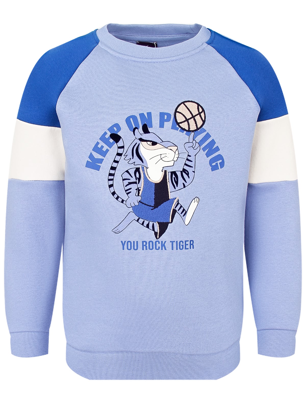 Голубой свитшот с принтом