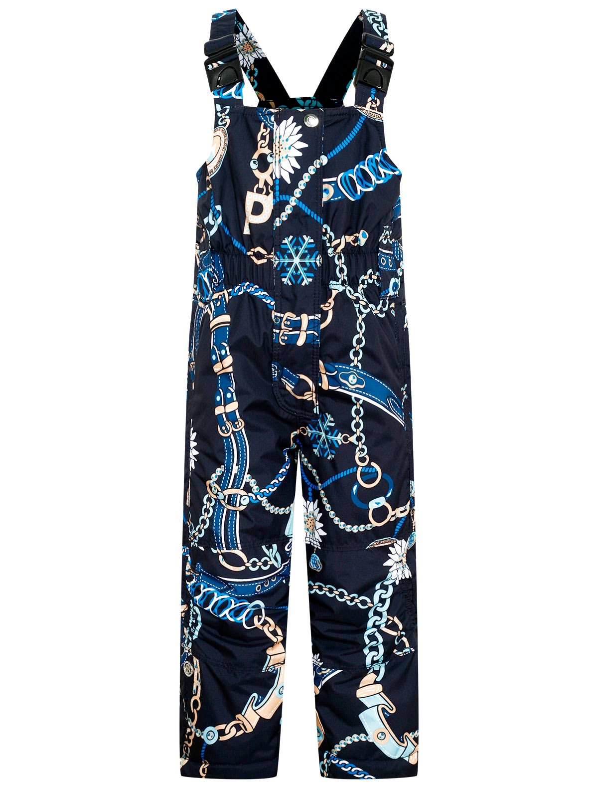 Брюки с лямками и принтом