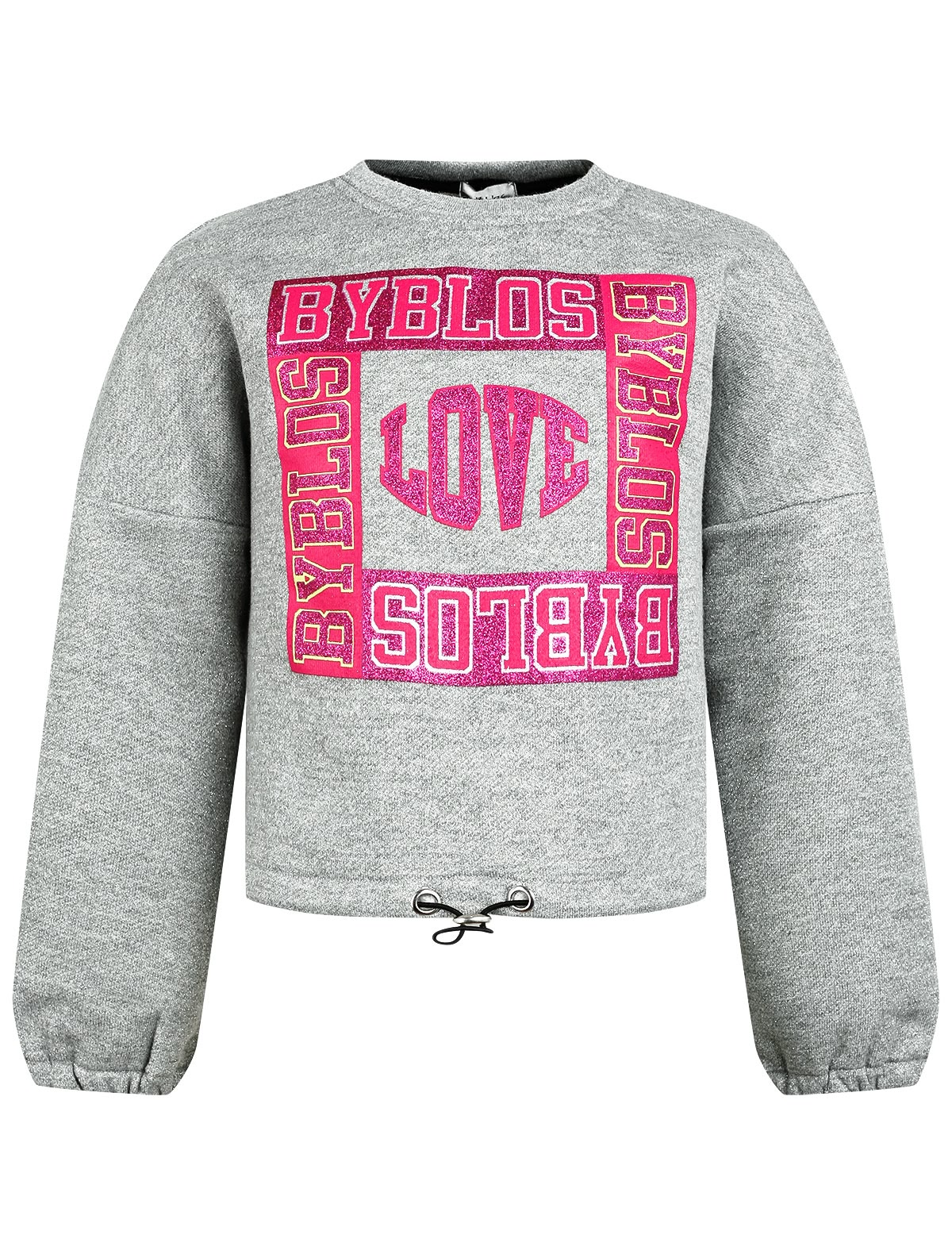 Серый свитшот с розовым принтом