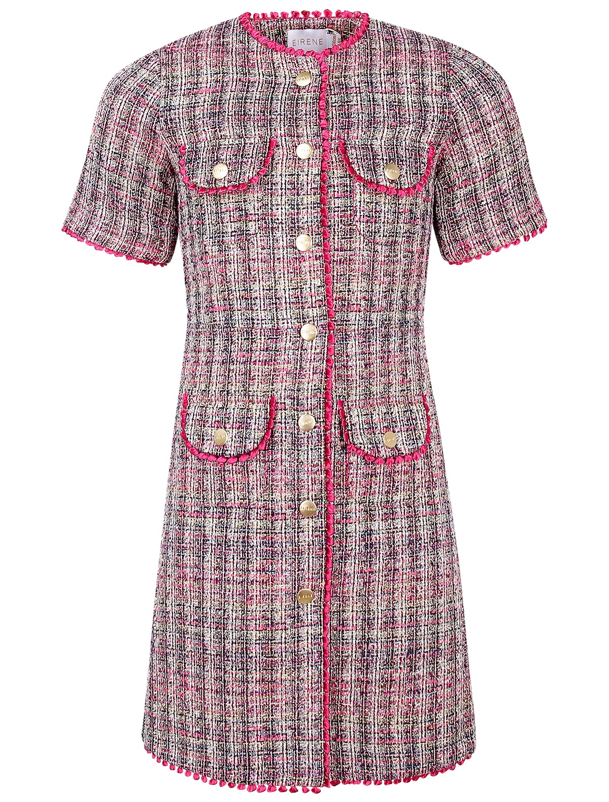 Цветное твидовое платье