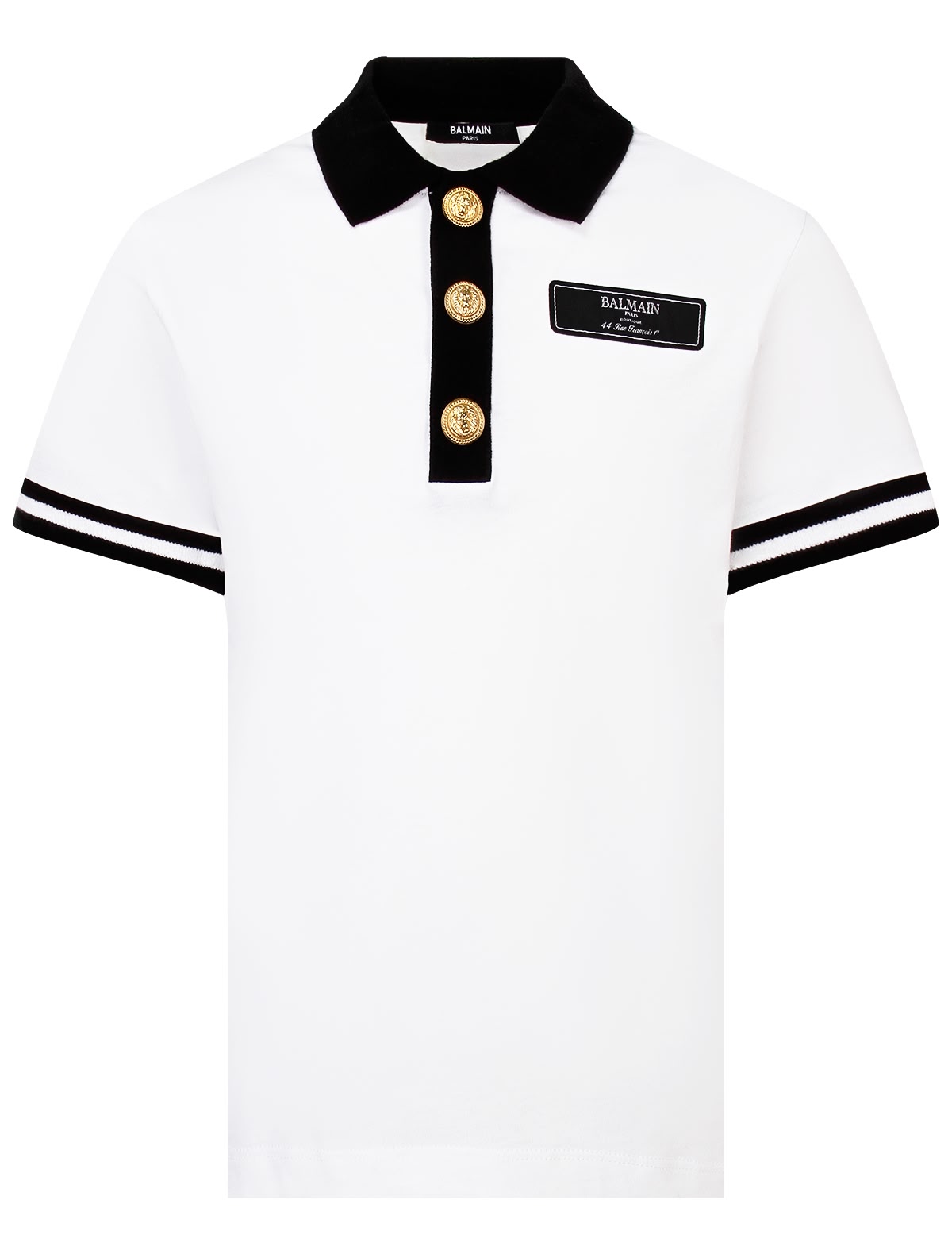 Белое поло с контрастными деталями