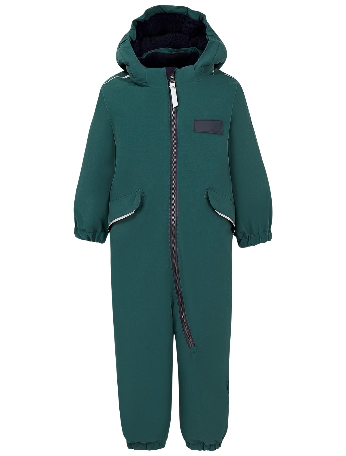 Тёмно-зелёный утепленный комбинезон