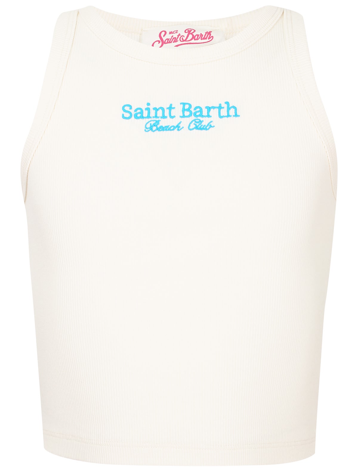 Белый топ с логотипом