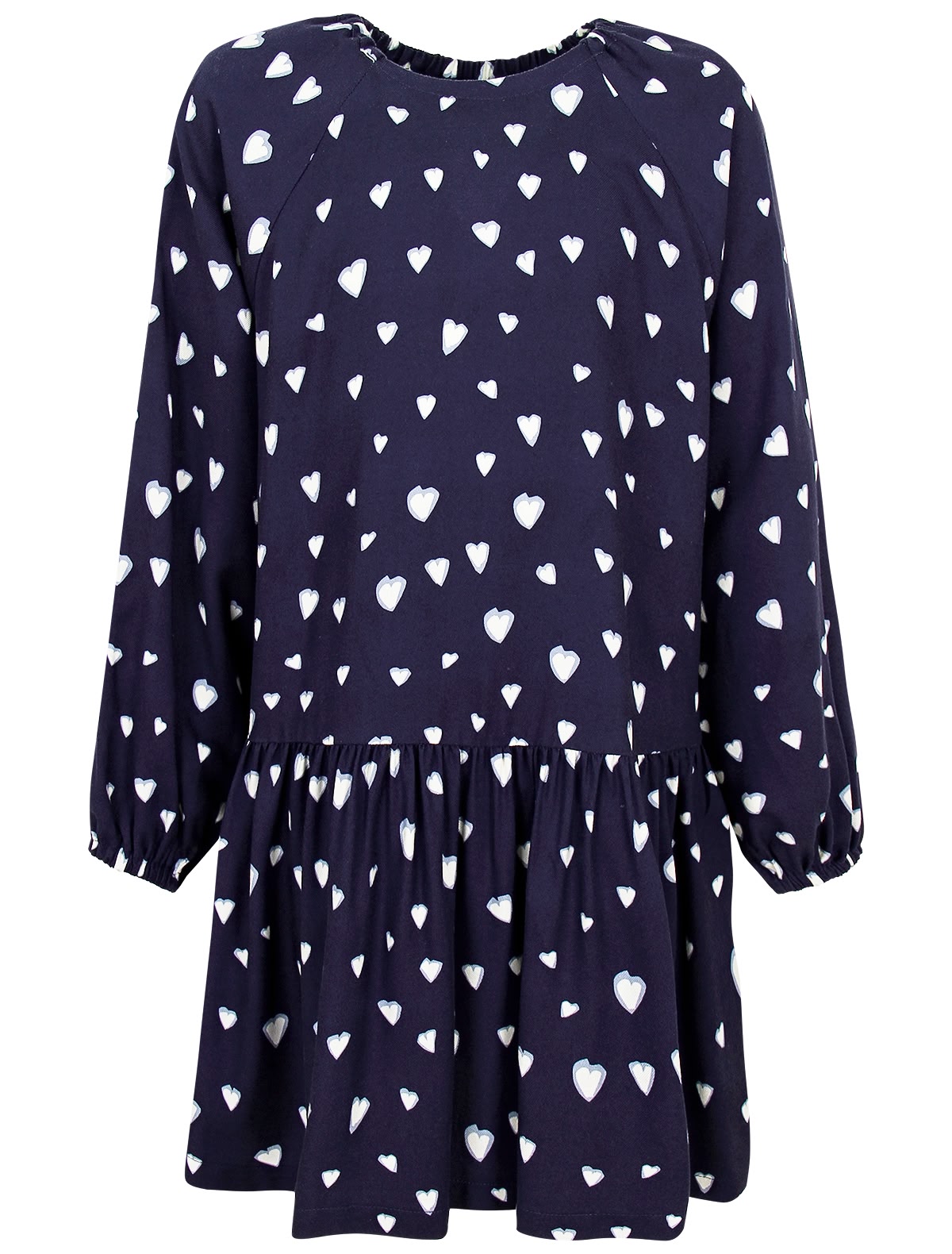 Синее платье с сердечками
