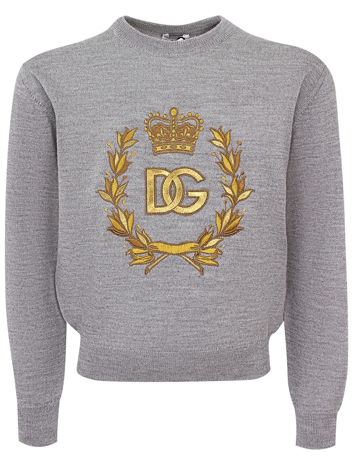 Серый джемпер с золотым логотипом