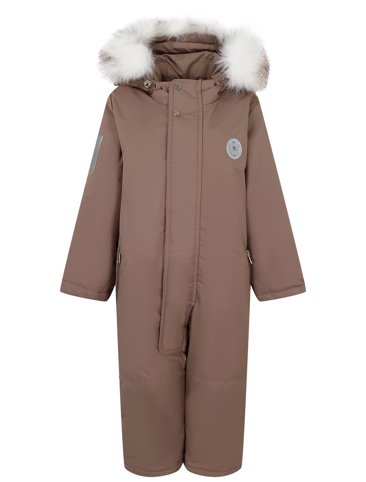 Утепленный комбинезон с отделкой экомехом