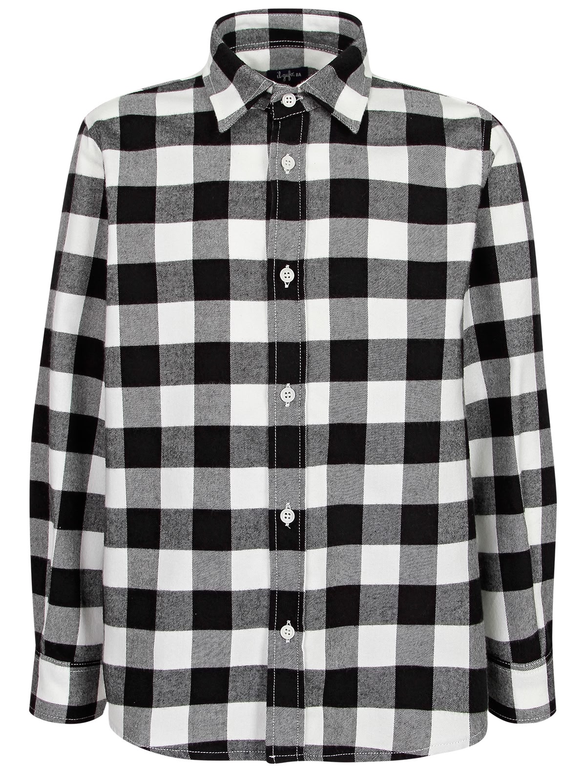 Черно-белая рубашка в клетку