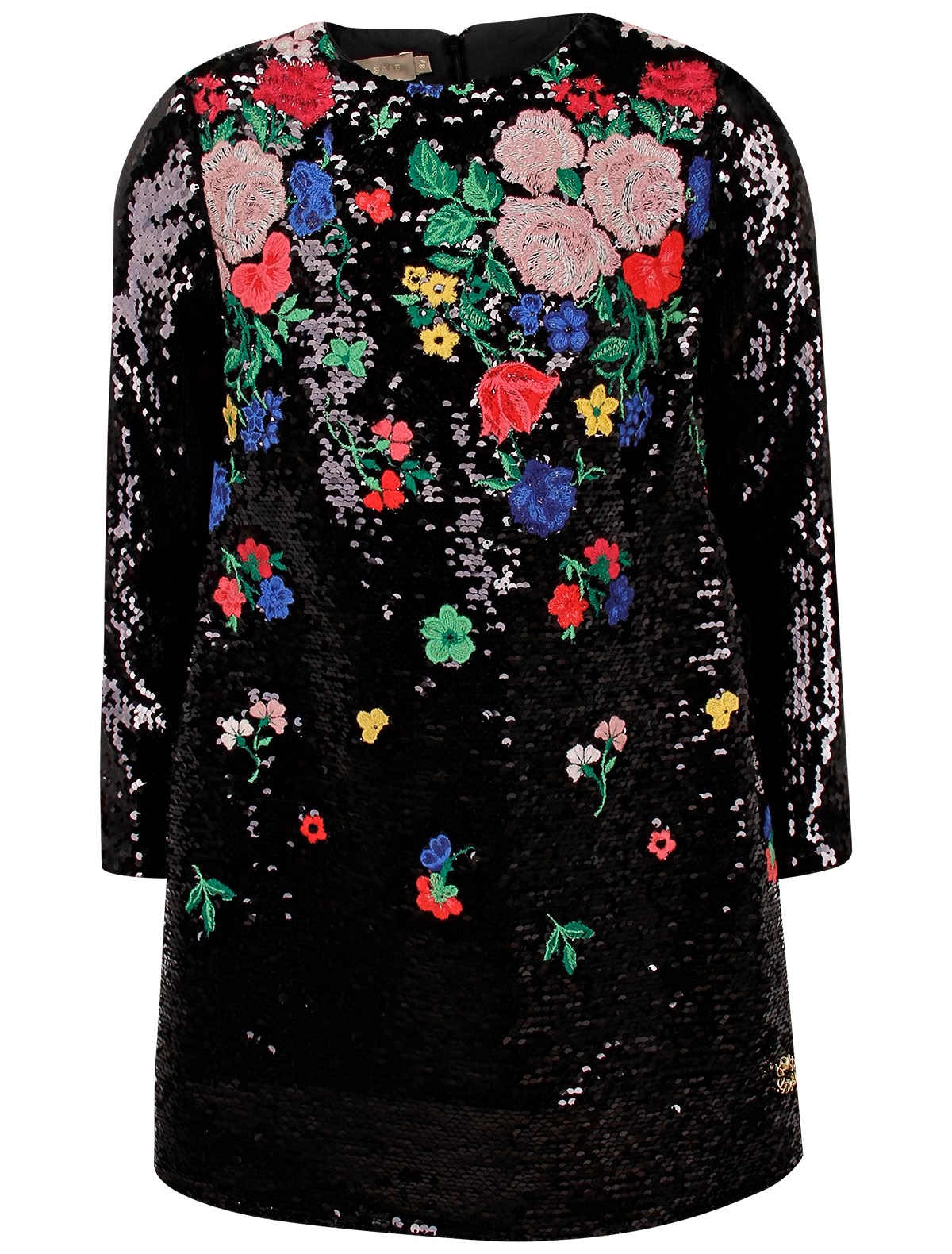 Платье с цветочной вышивкой и пайетками