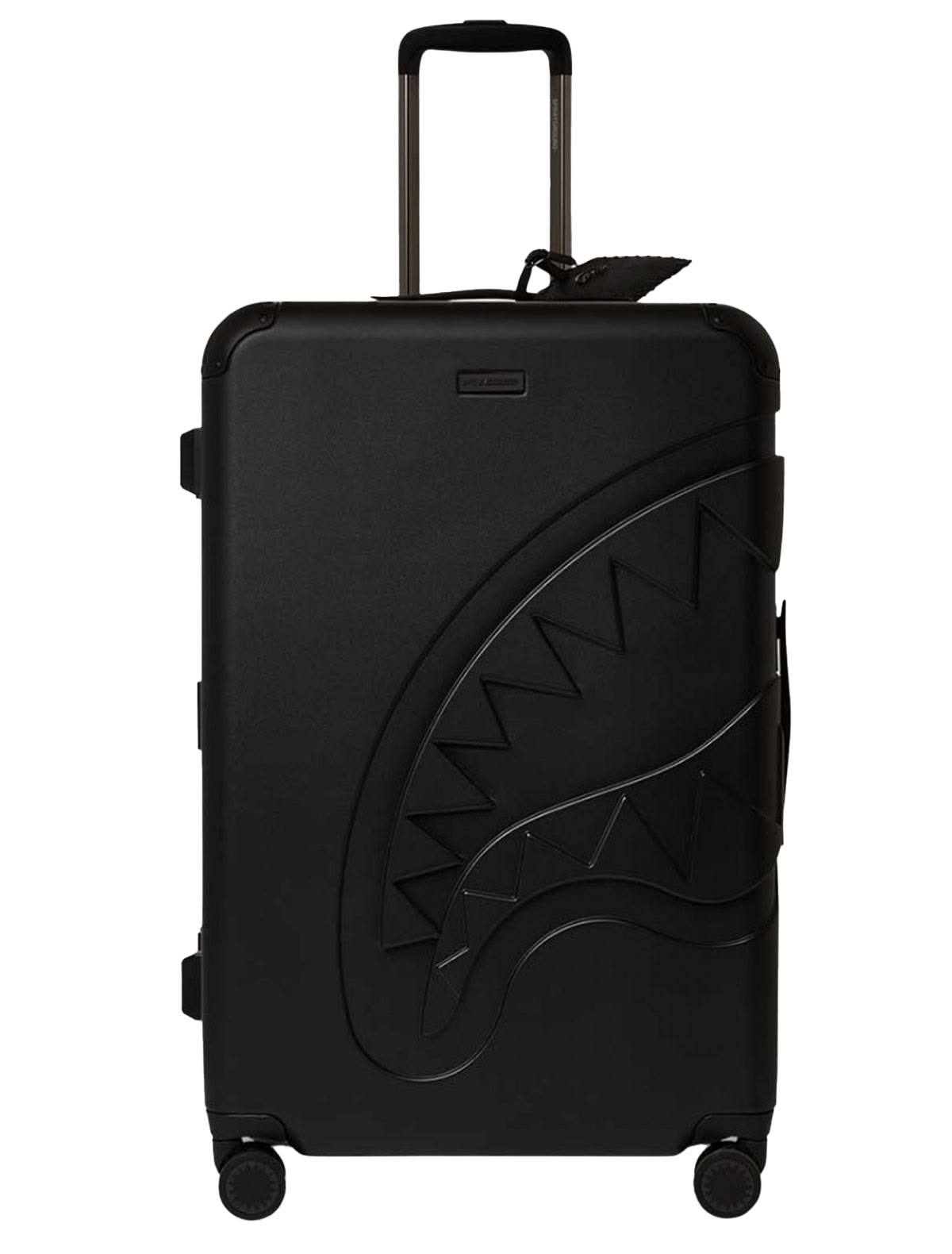 Черный чемодан с тиснением