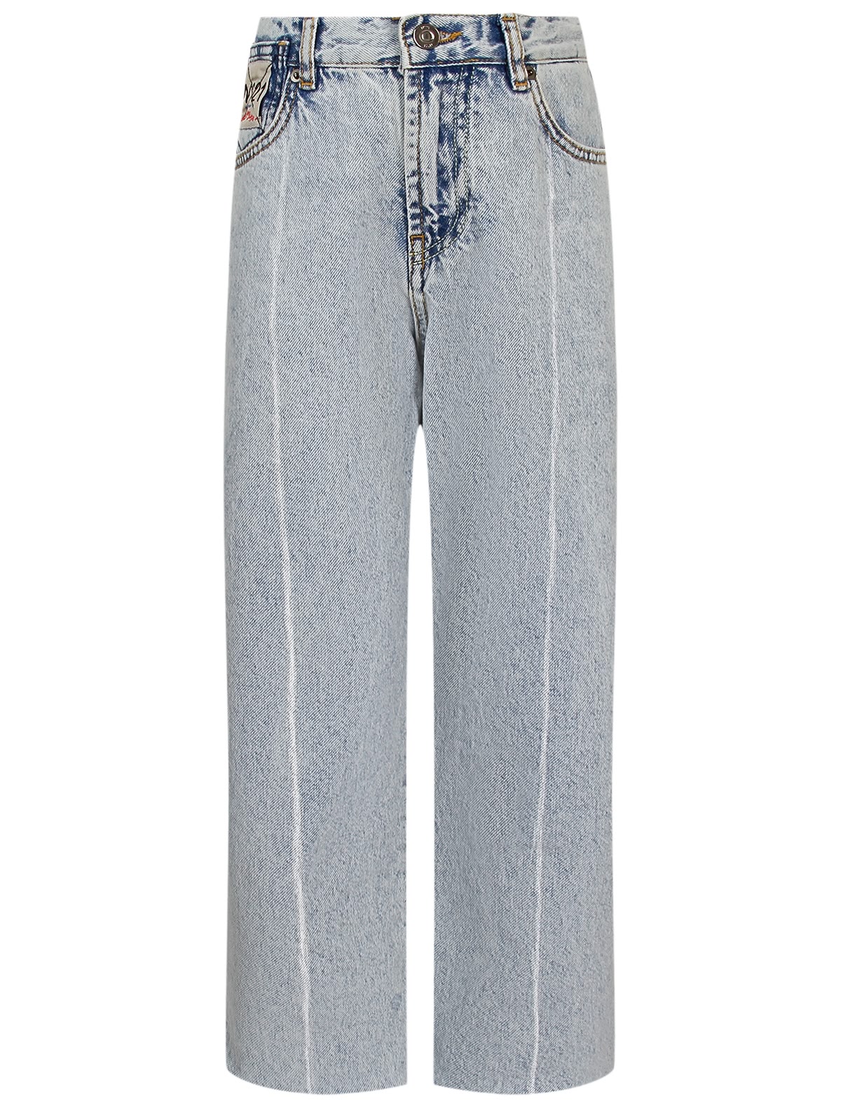 Голубые джинсы с эффектом выцветания