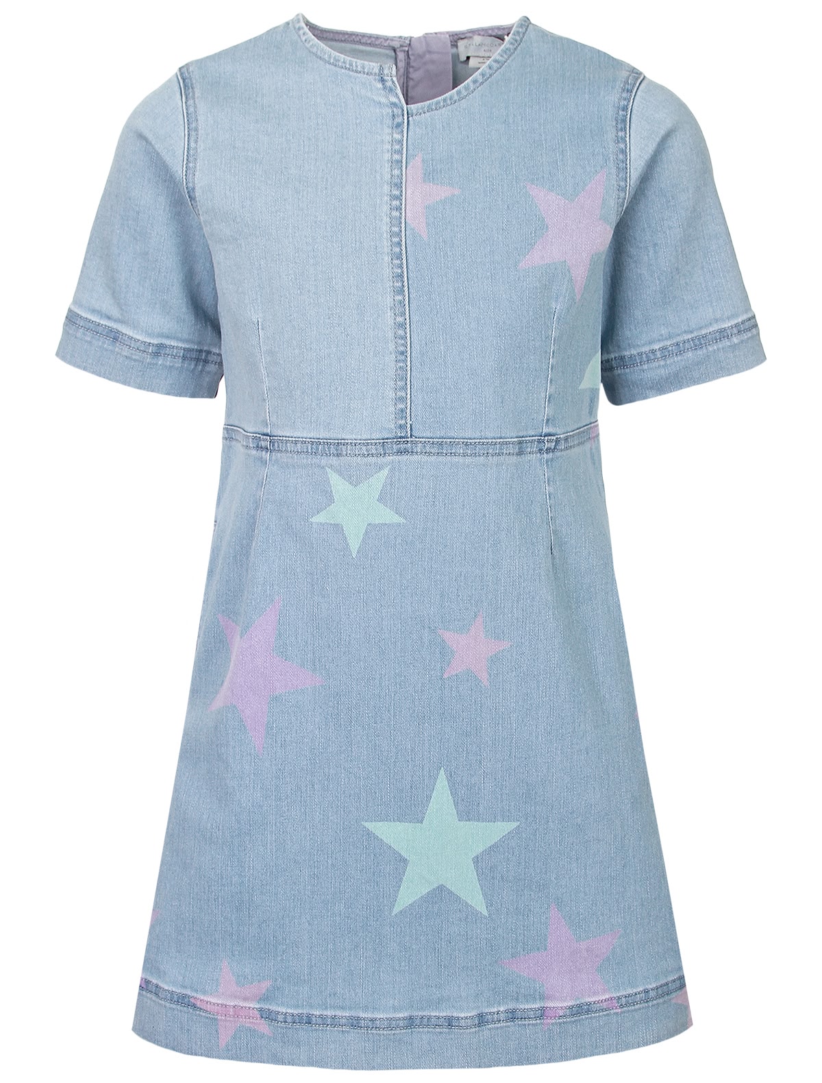 Джинсовое платье с принтом