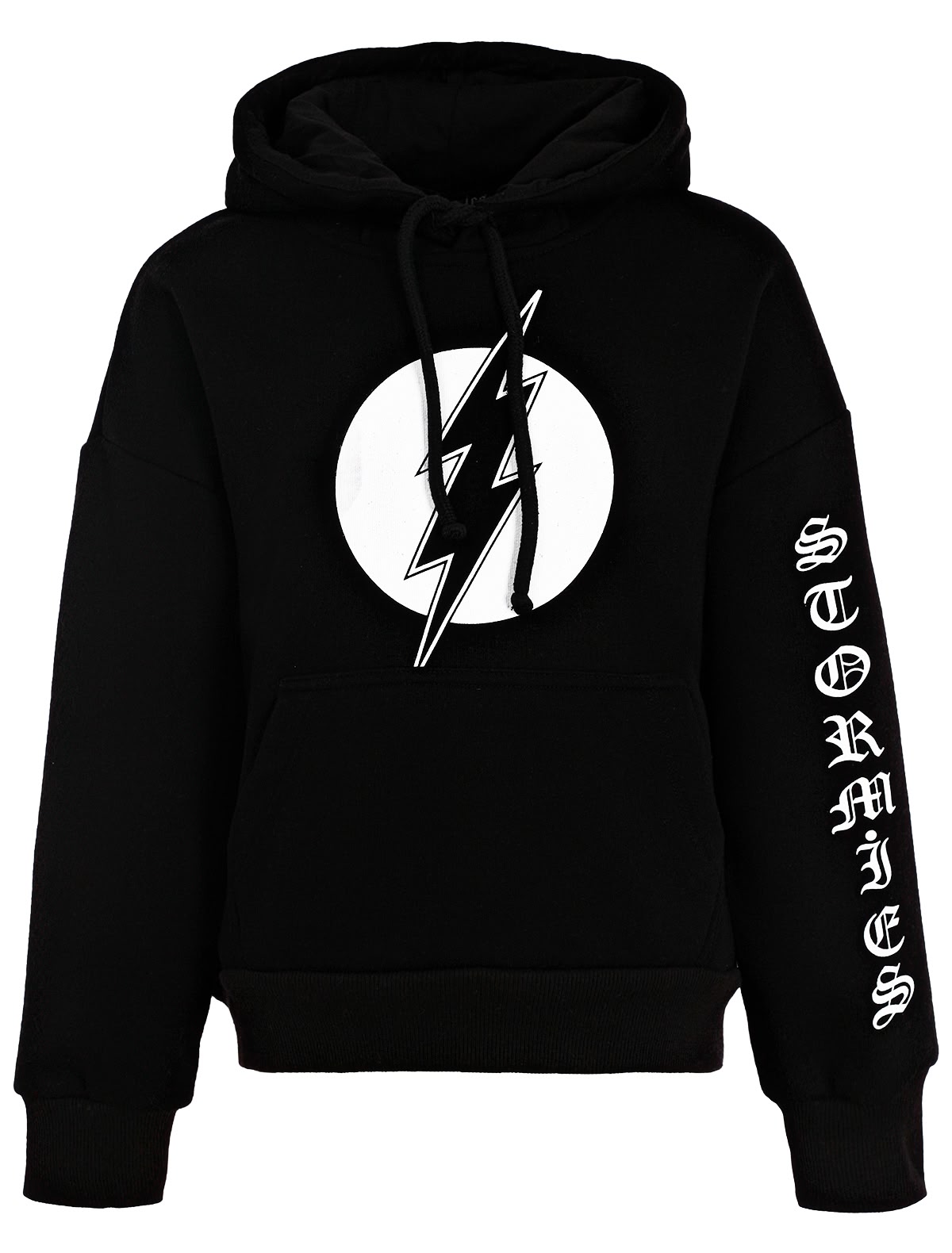 Чёрное худи с белым принтом