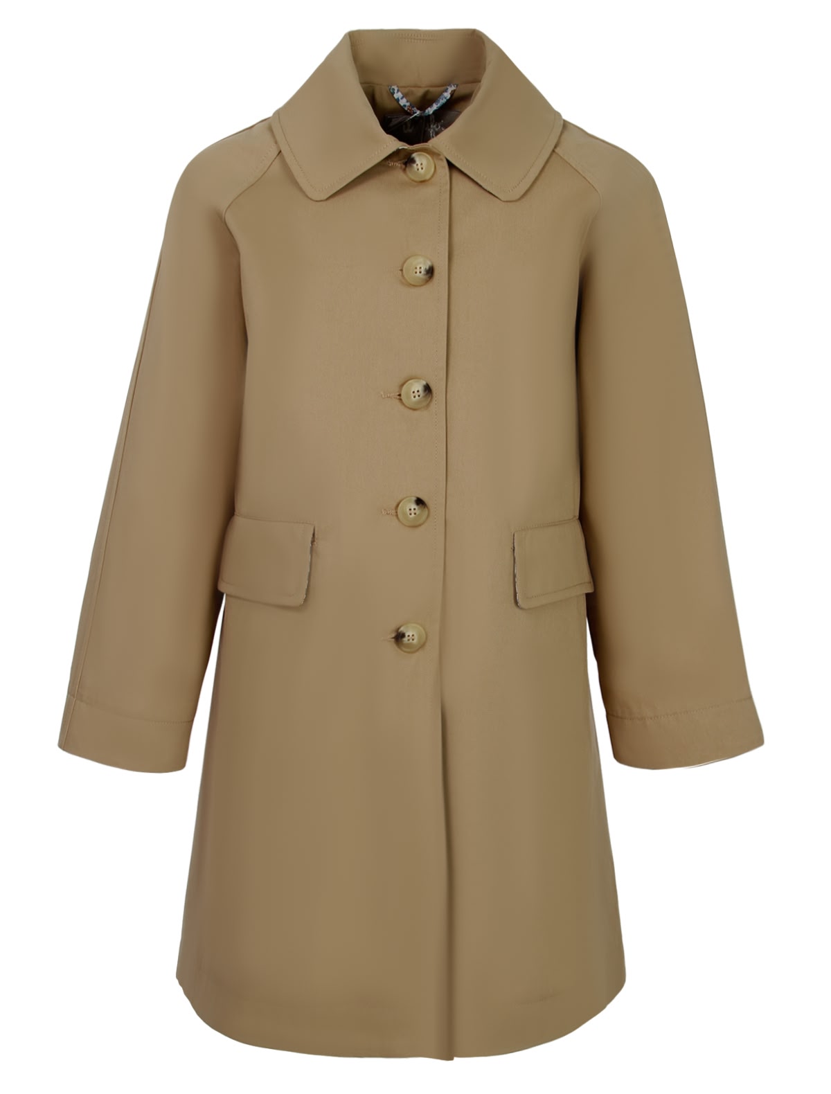 Плащ из хлопка с отложным воротником