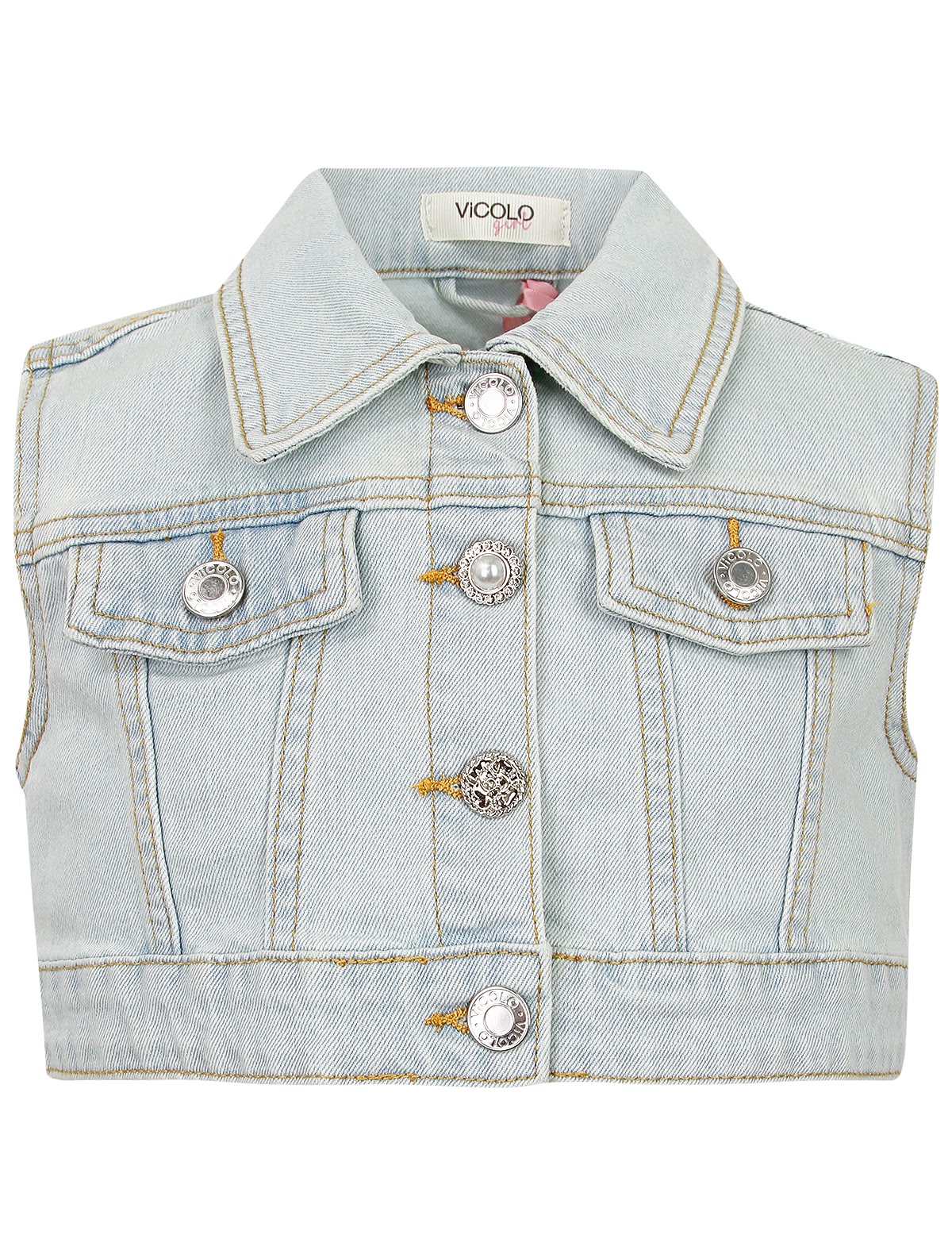 Укороченный джинсовый жилет