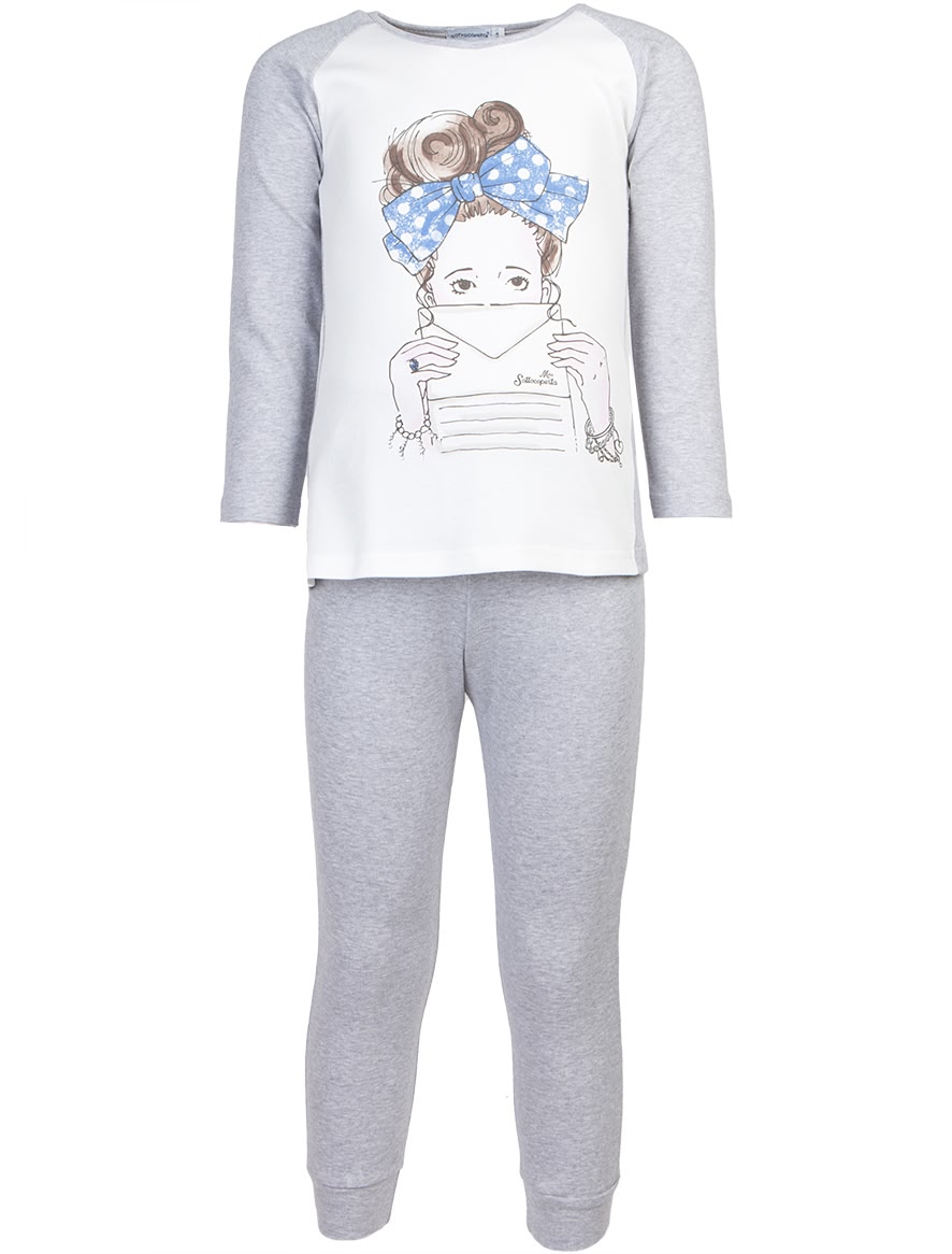 Пижама из хлопка с принтом девочка