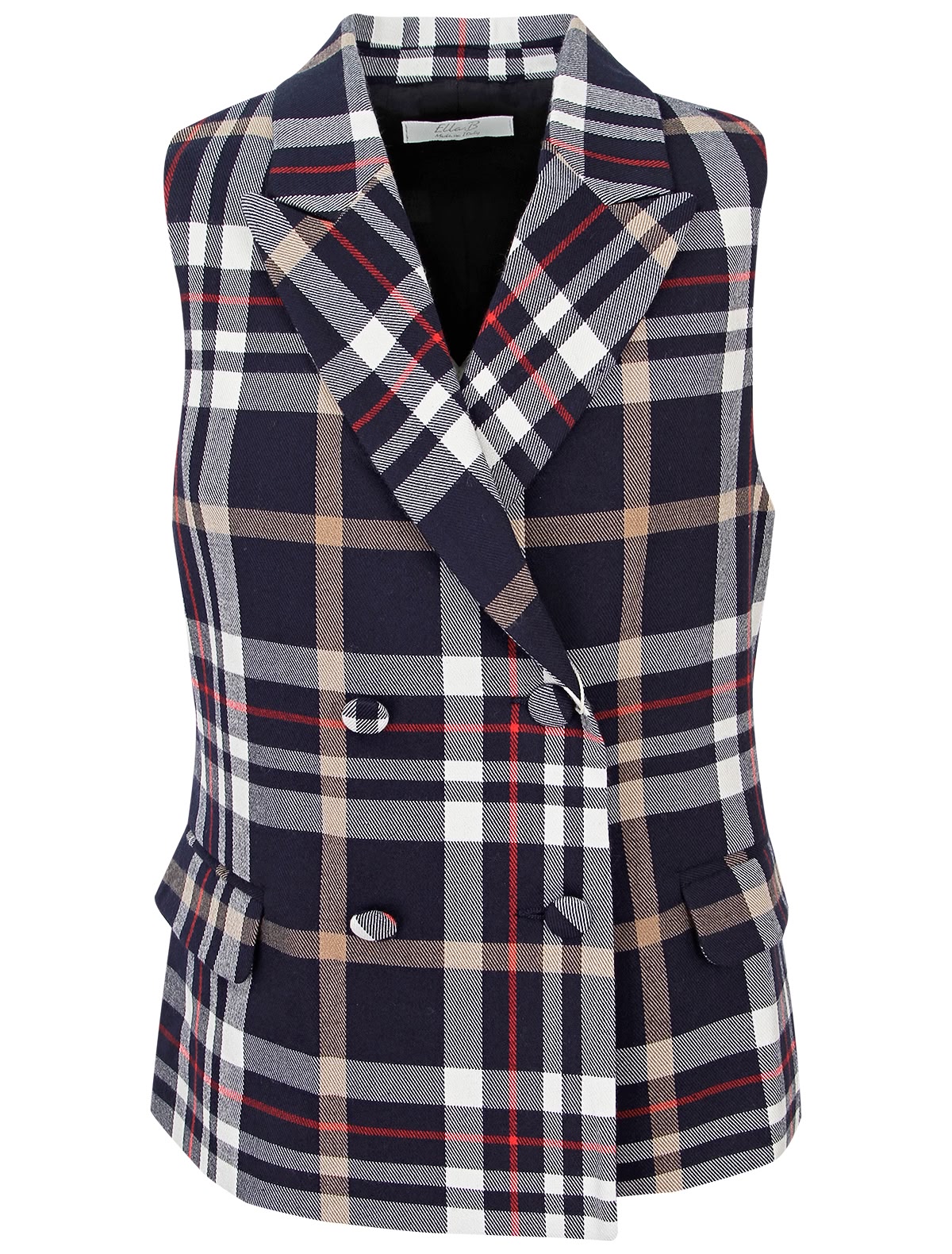 Двубортный жилет в клетку