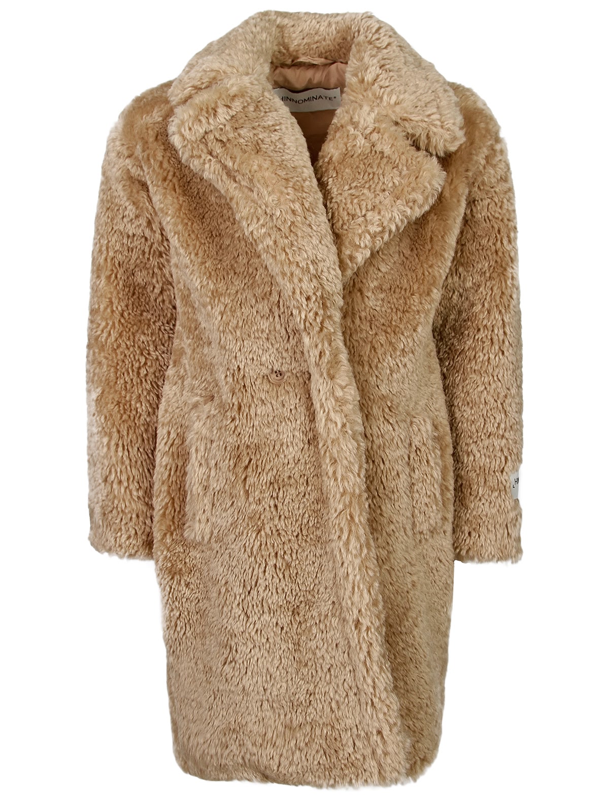 Бежевое пальто чебурашка