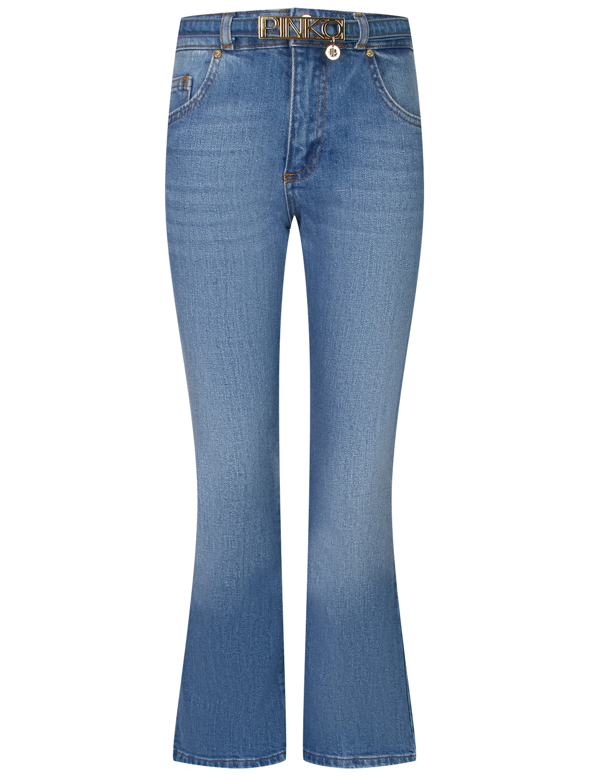 Джинсы клеш с поясом