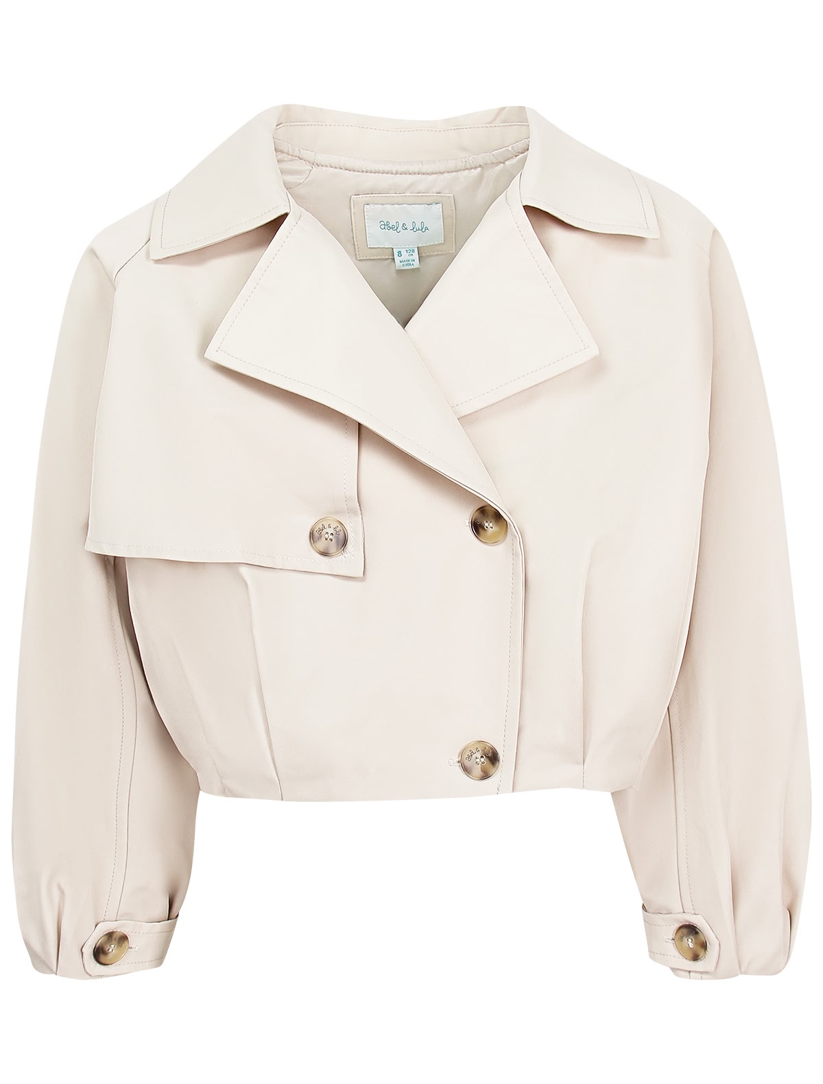 Двубортная бежевая куртка