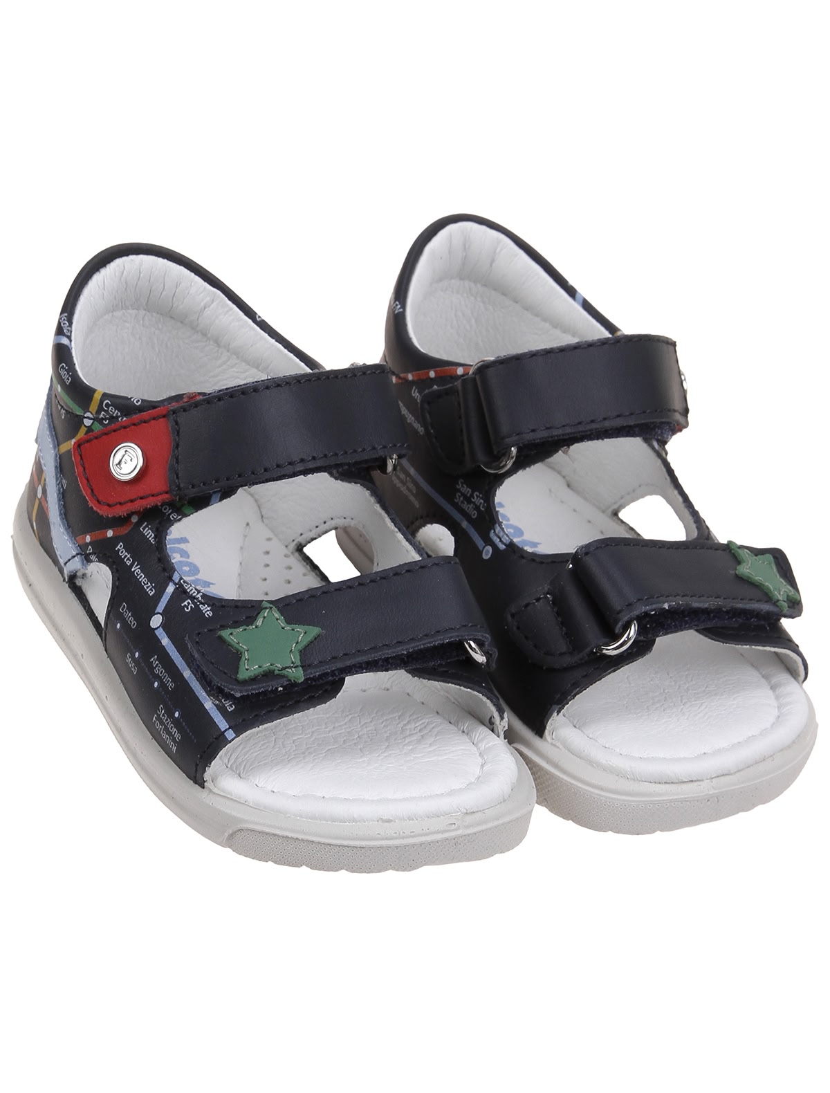 Сандалии на липучках с принтом