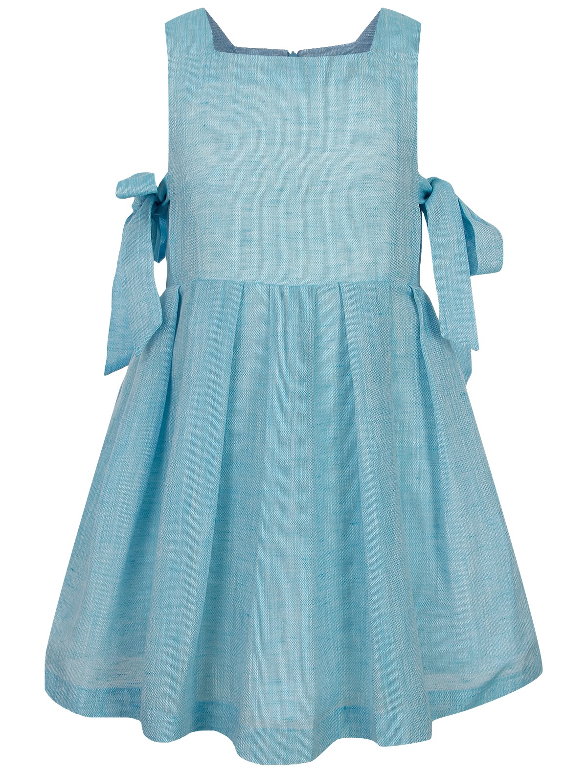 Льняное платье голубого цвета