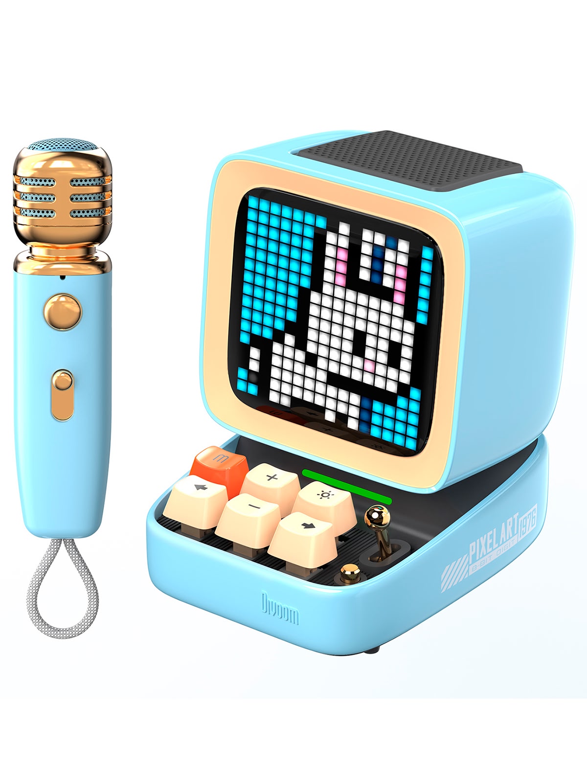 Портативная колонка с микрофоном Divoom Ditoo Mic  голубая