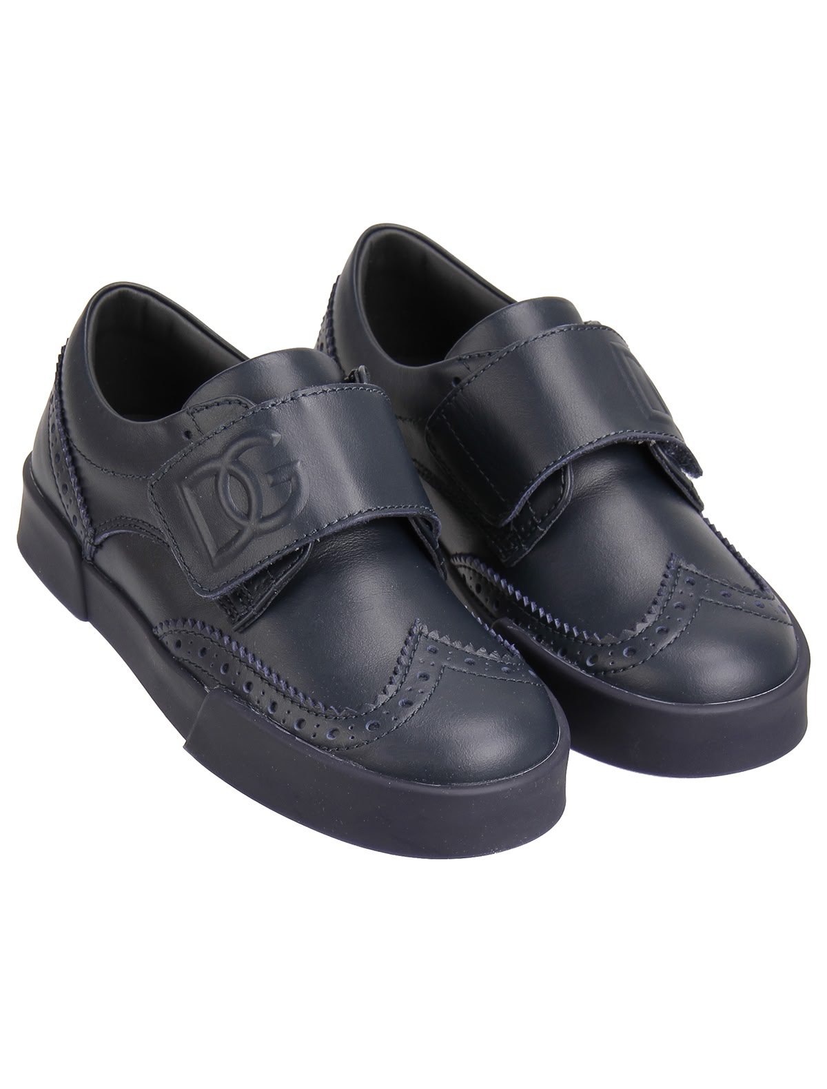 Синие броги на липучках