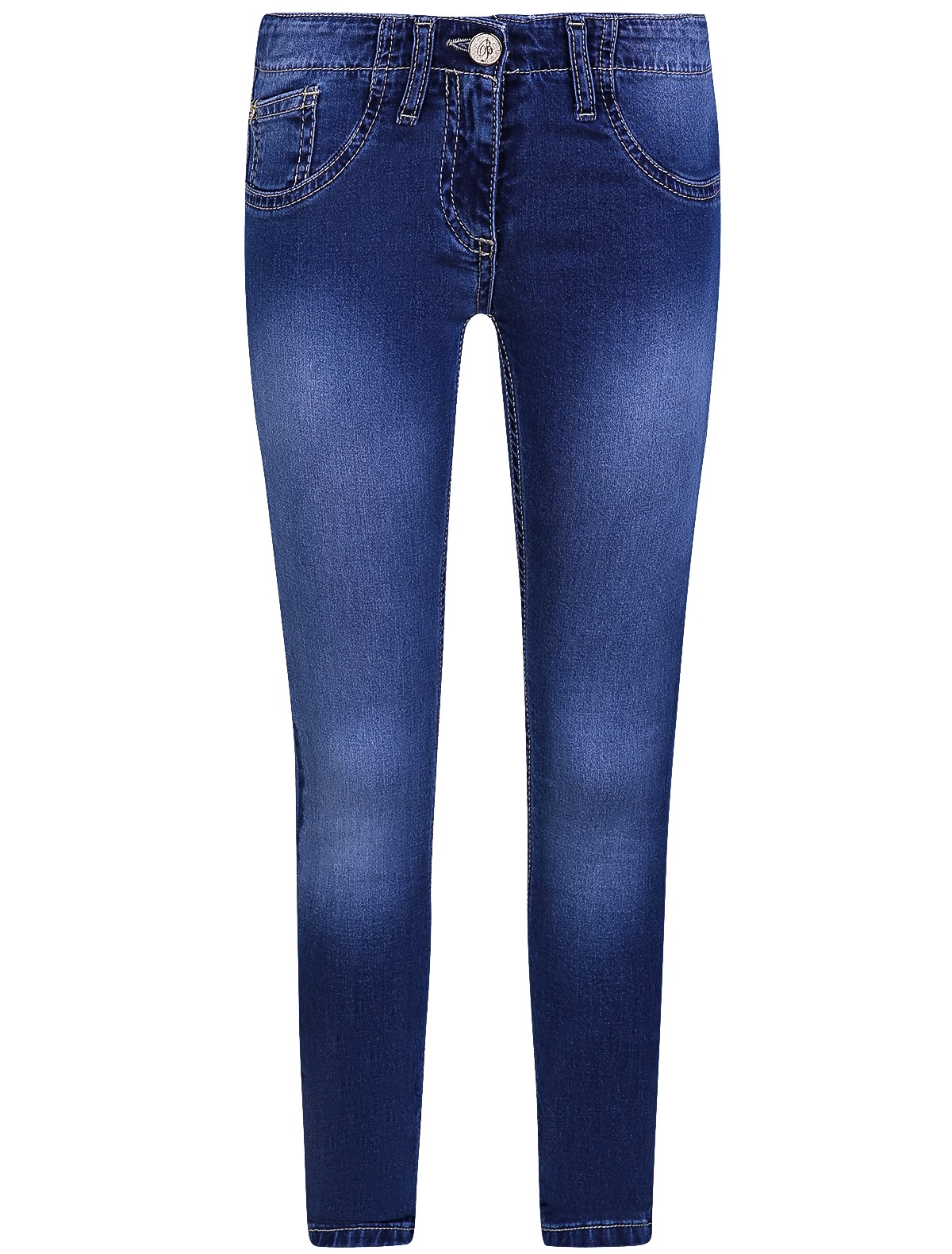 Синие зауженные джинсы