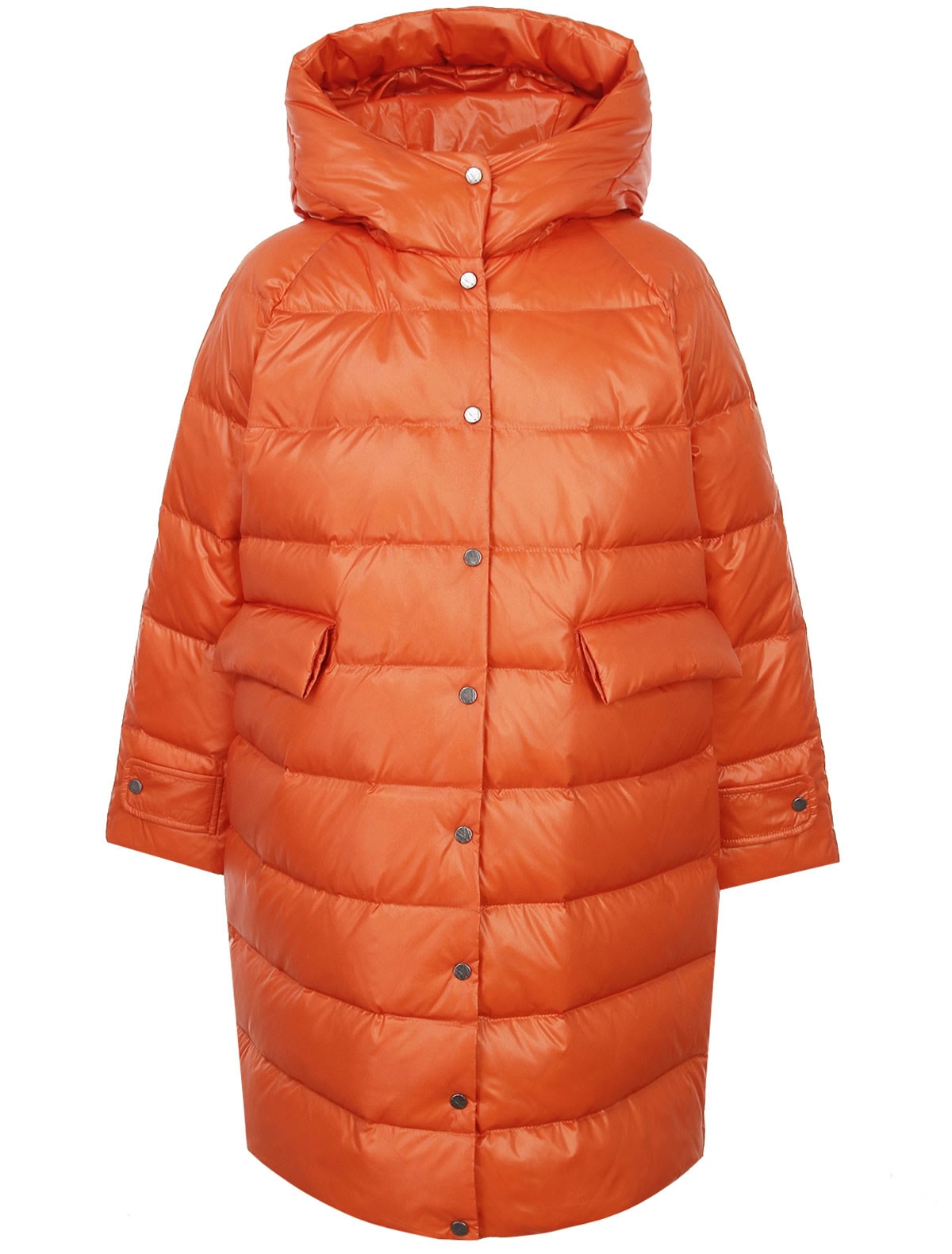оранжевое пуховое Пальто