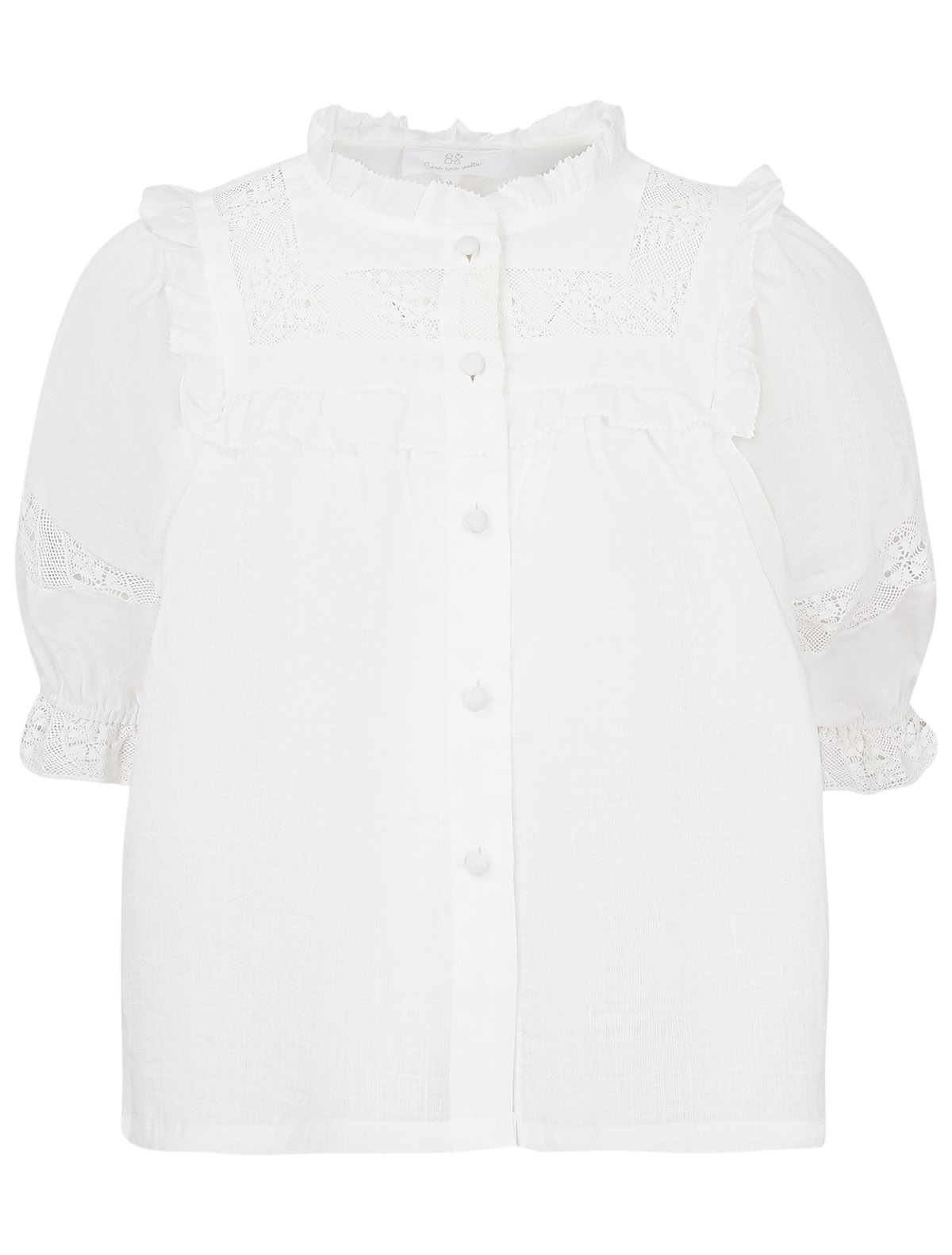 Белая блуза из ткани рами