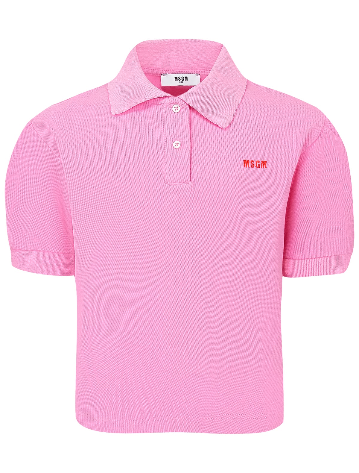 Розовая блуза с воротником-поло