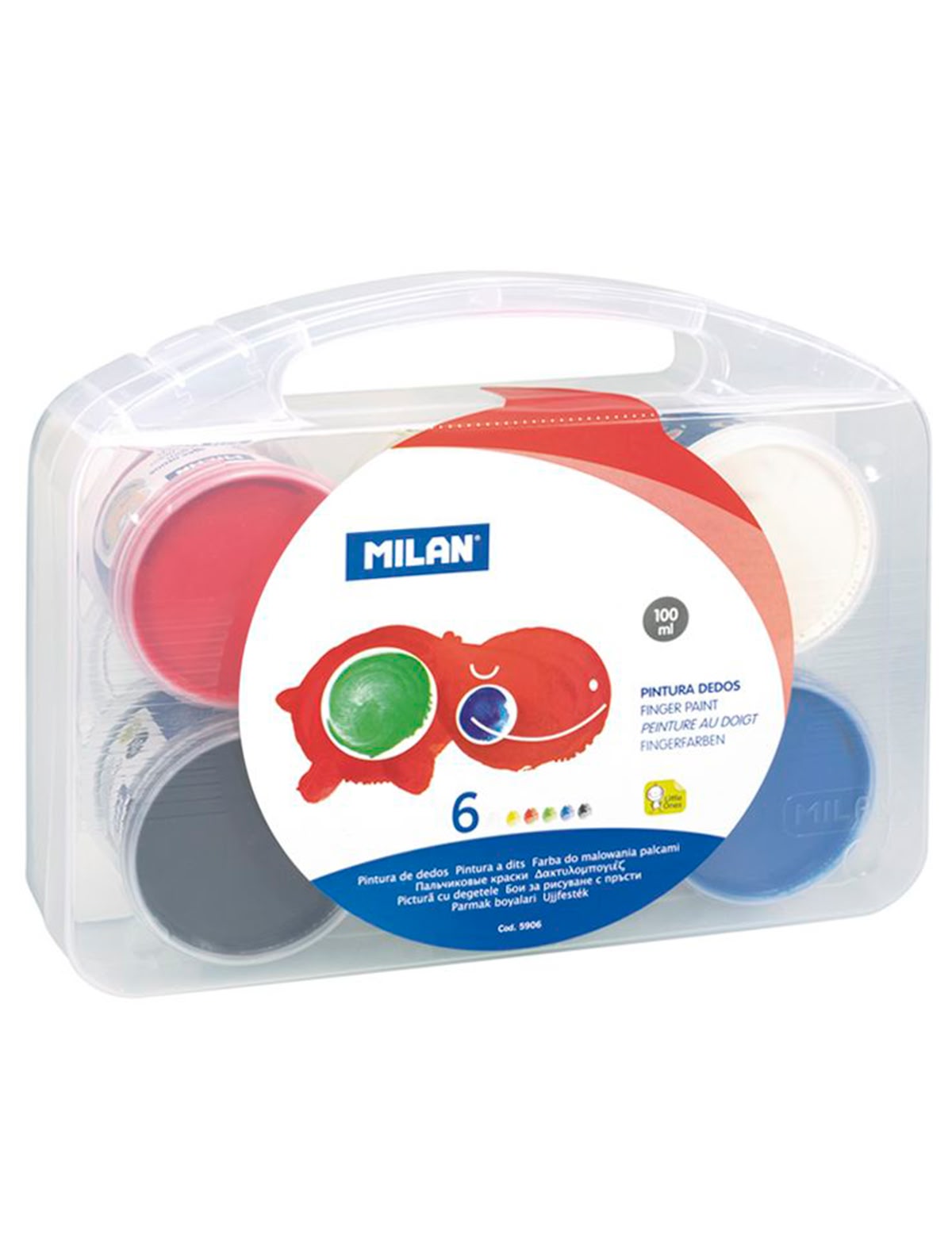 Набор пальчиковых красок в пластиковом кейсе, 6 цветов