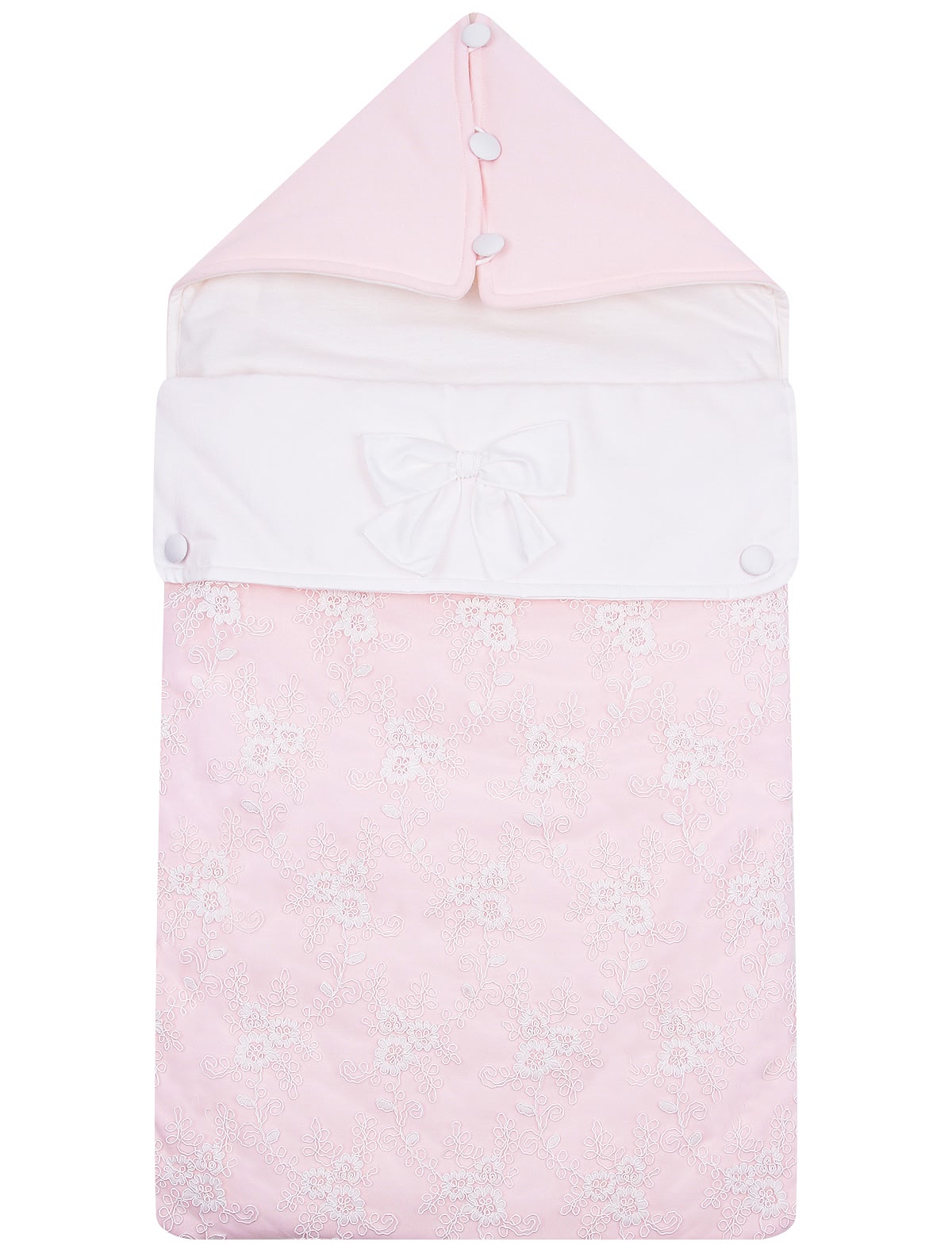 Розовый кружевной конверт с бантиком