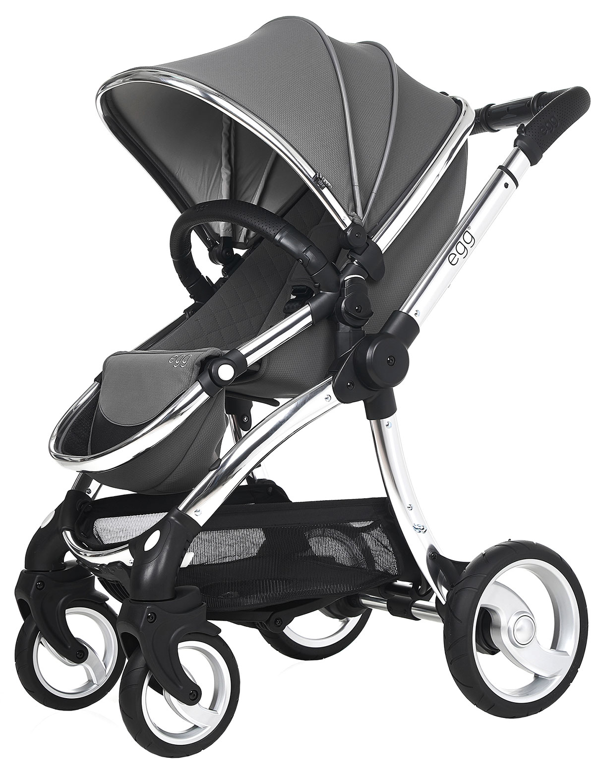 Коляска с поворотом сиденья Anthracite & Chrome Chassis