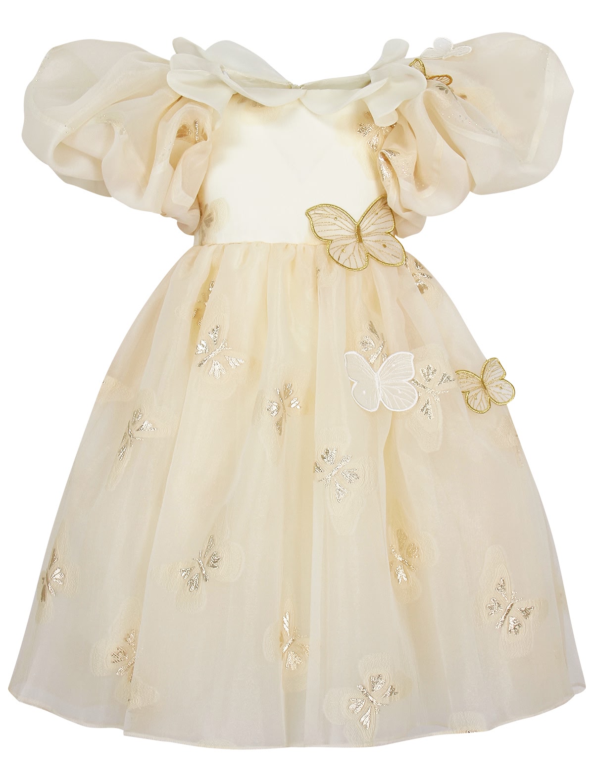 Кремовое платье с бабочками