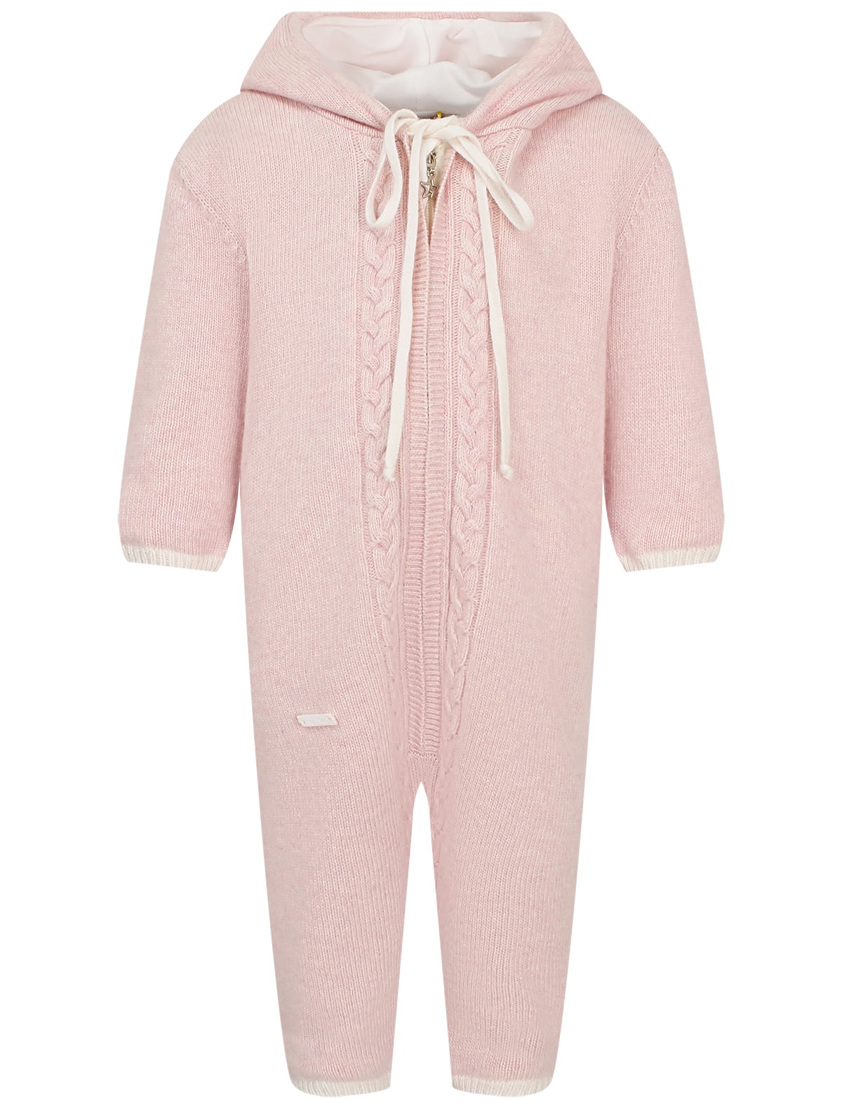 Розовый комбинезон с капюшоном